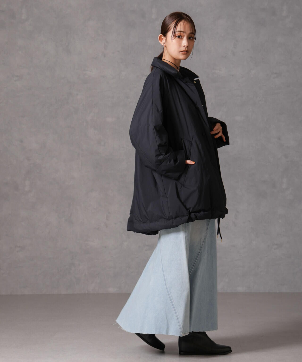 「西川ダウン(R)」ミドル丈バックタックコート 6694214304