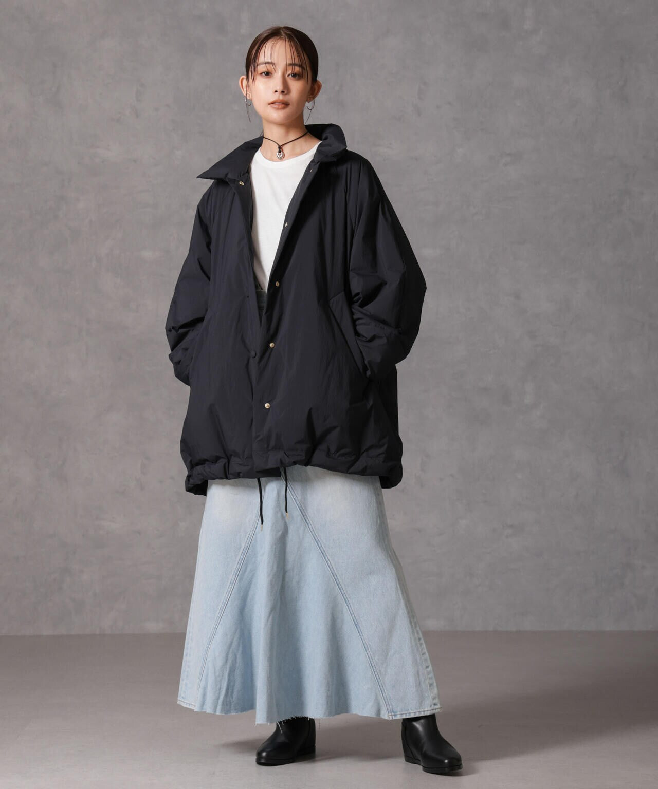 「西川ダウン(R)」ミドル丈バックタックコート 6694214304