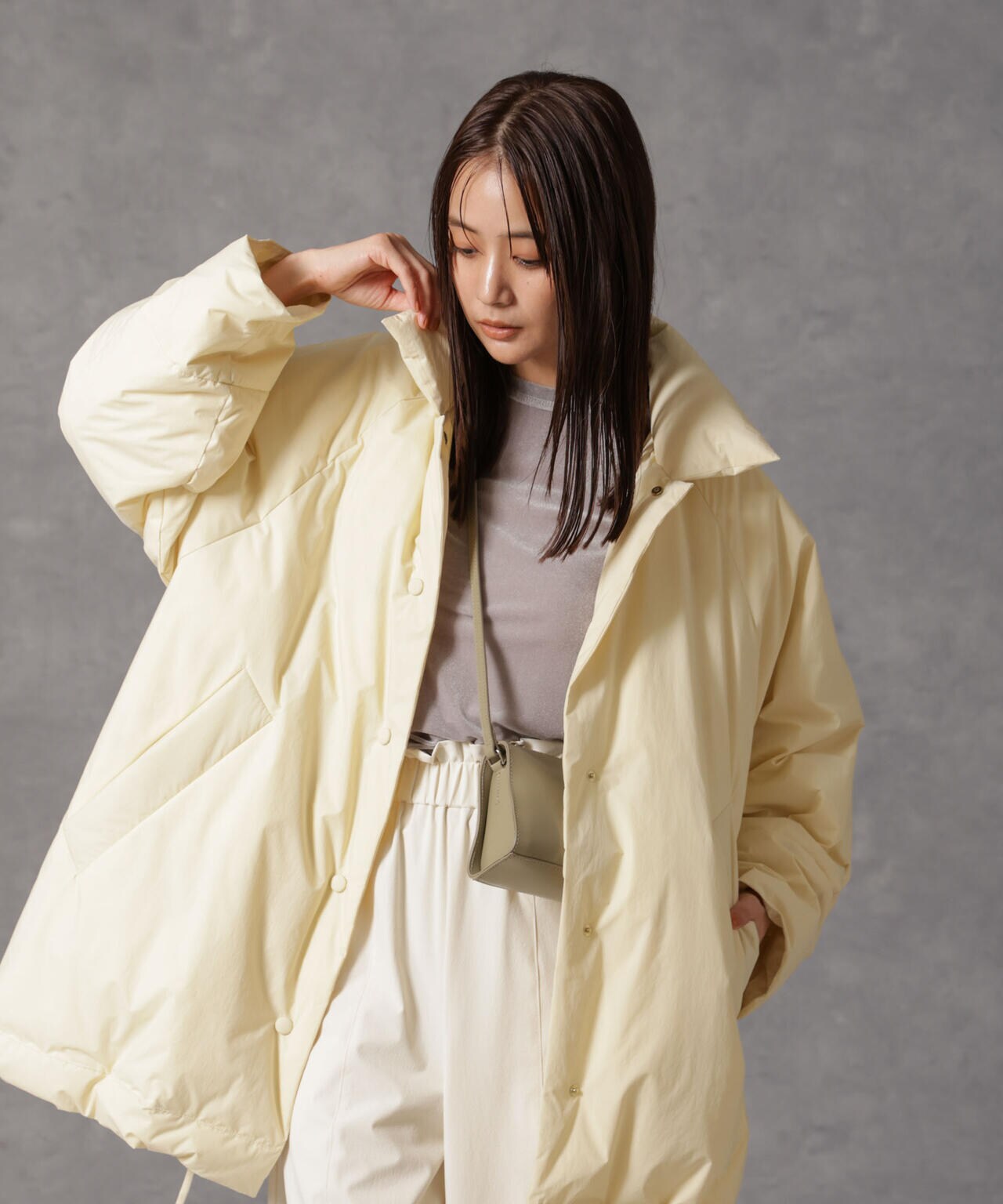 「西川ダウン(R)」ミドル丈バックタックコート 6694214304