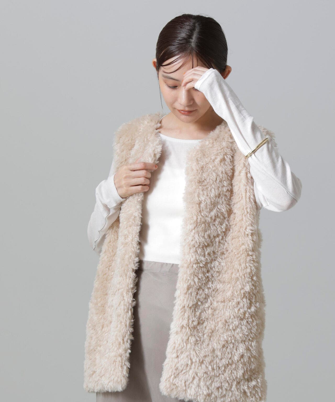 no. | ナンバー FUR VEST (CAMEL) / ファーベスト(キャメル