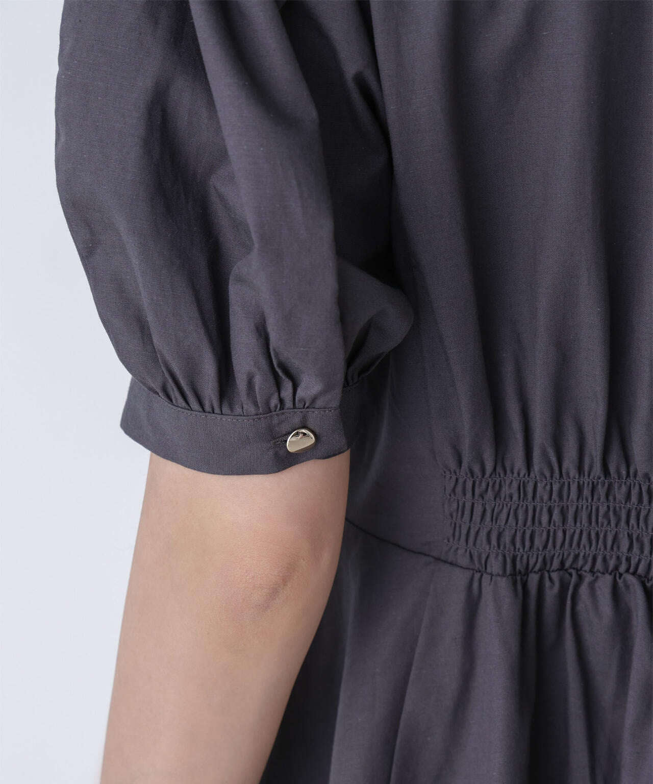 リネンブレンドコクーン切り替えワンピース 6694219311