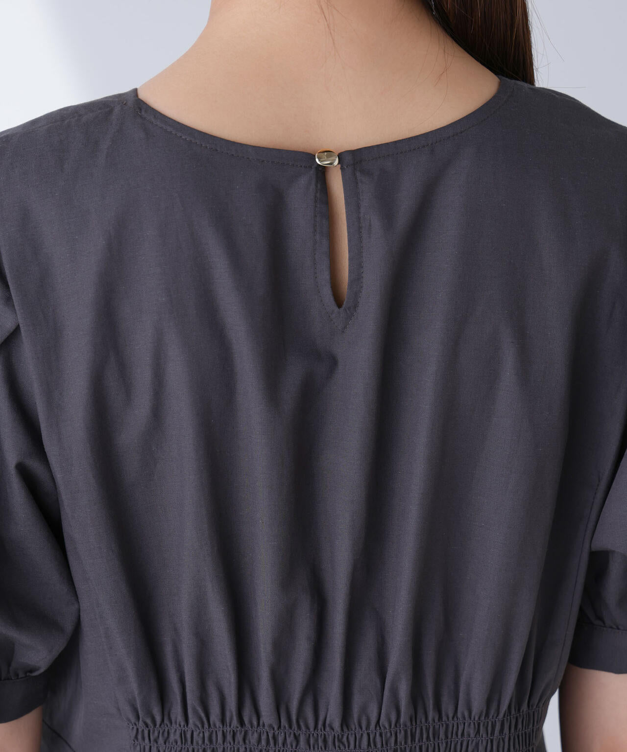 リネンブレンドコクーン切り替えワンピース 6694219311