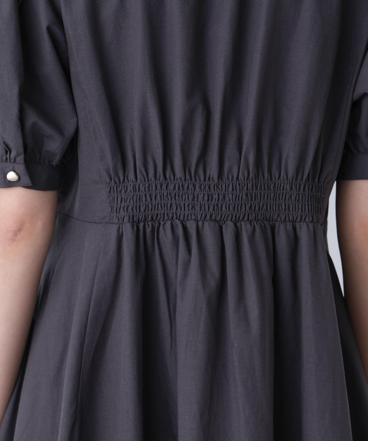 リネンブレンドコクーン切り替えワンピース 6694219311