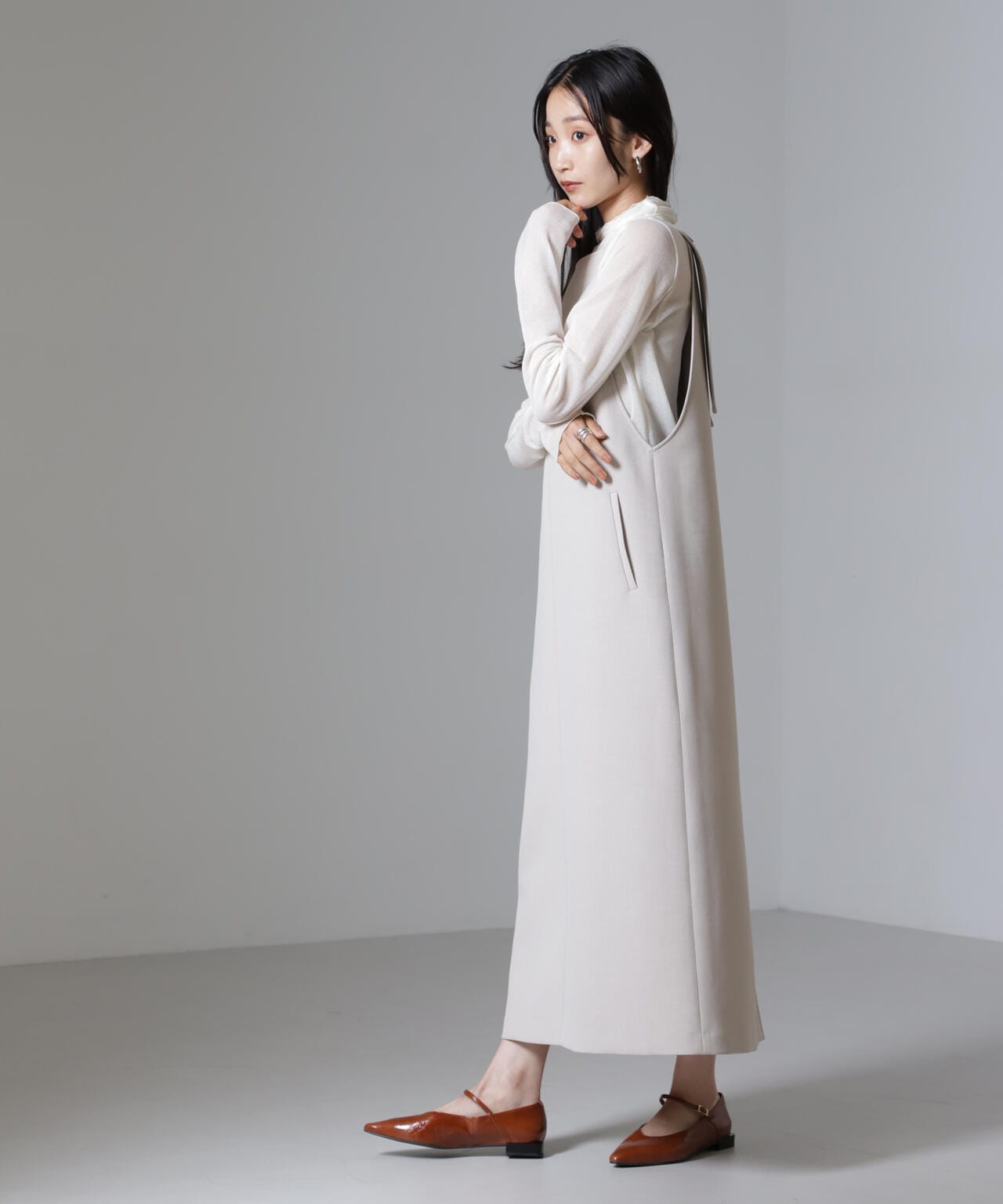 Reflax (R) ダブルクロス サイド オープン ワンピース