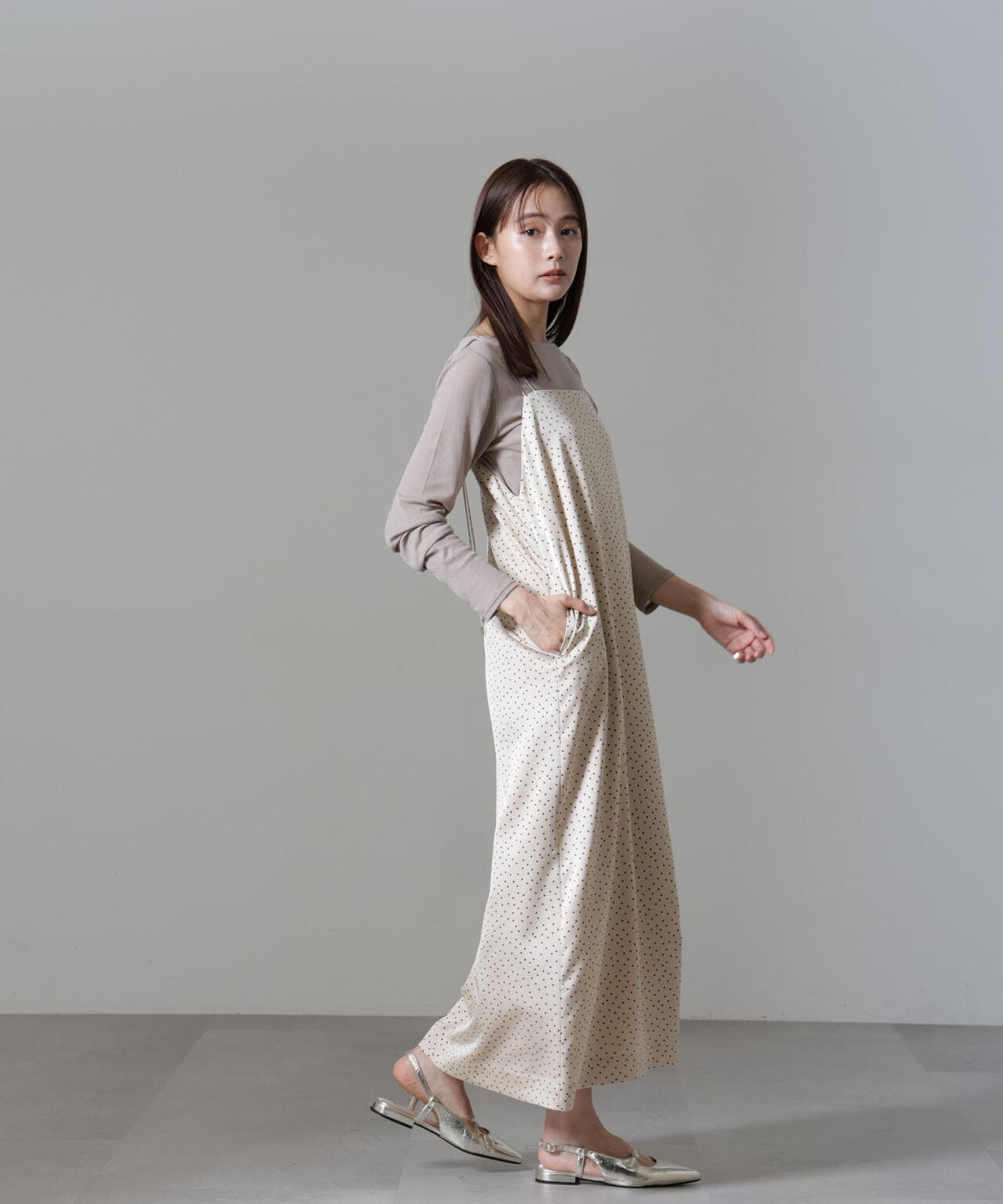 フリルヘムチュールキャミワンピース(F OFF WHITE): ONEPIECE