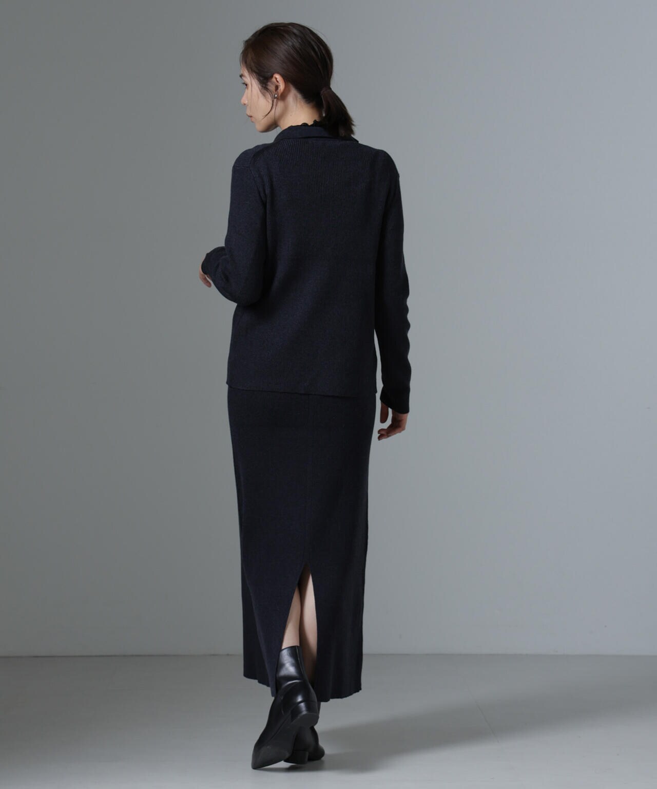 ニットキャミワンピース+ニットポロカーディガンSET 6694219340