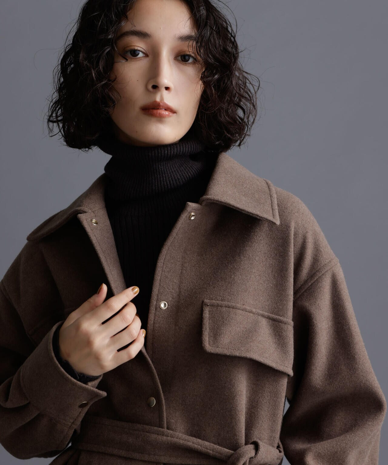 新入荷 ニードル ジャージー ジャケット シャツ ベルテッド ジャケット・アウター