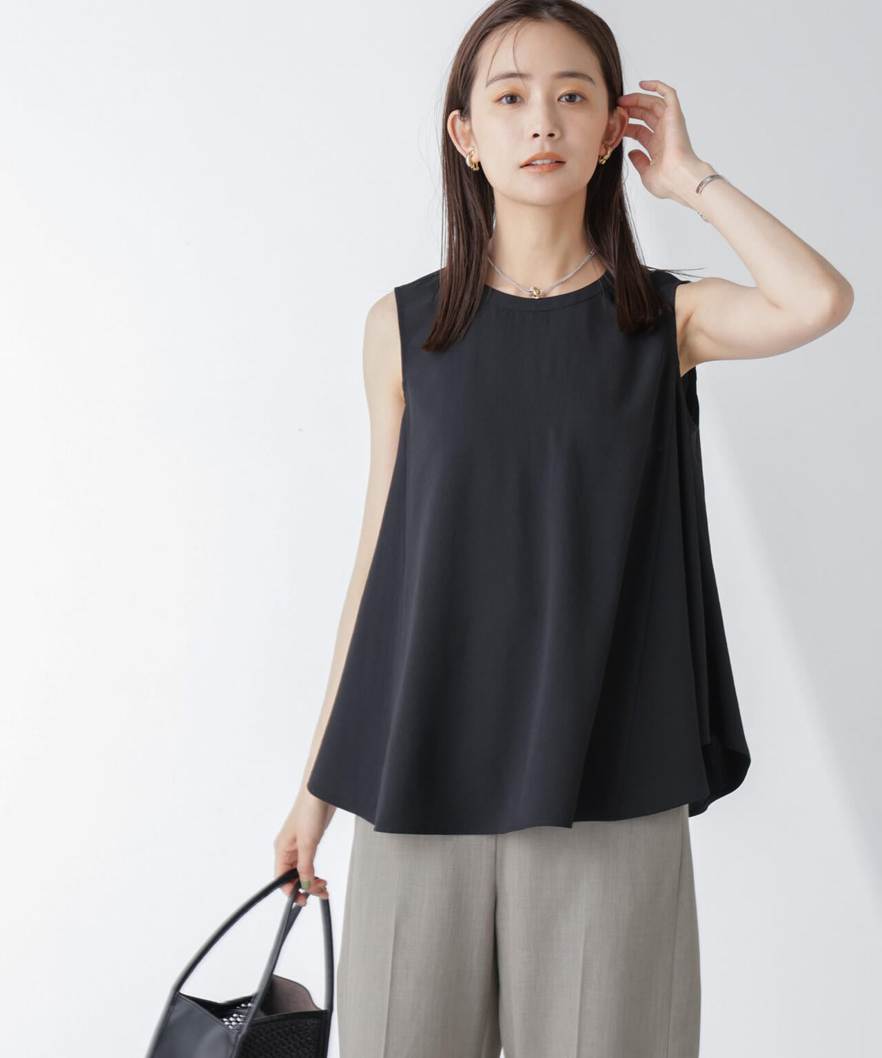 「ELOOPS」 ノースリーブブラウス FREE ダークネイビー レディース AMBIDEX Store 〇lasew ノースリーブブラウス(F