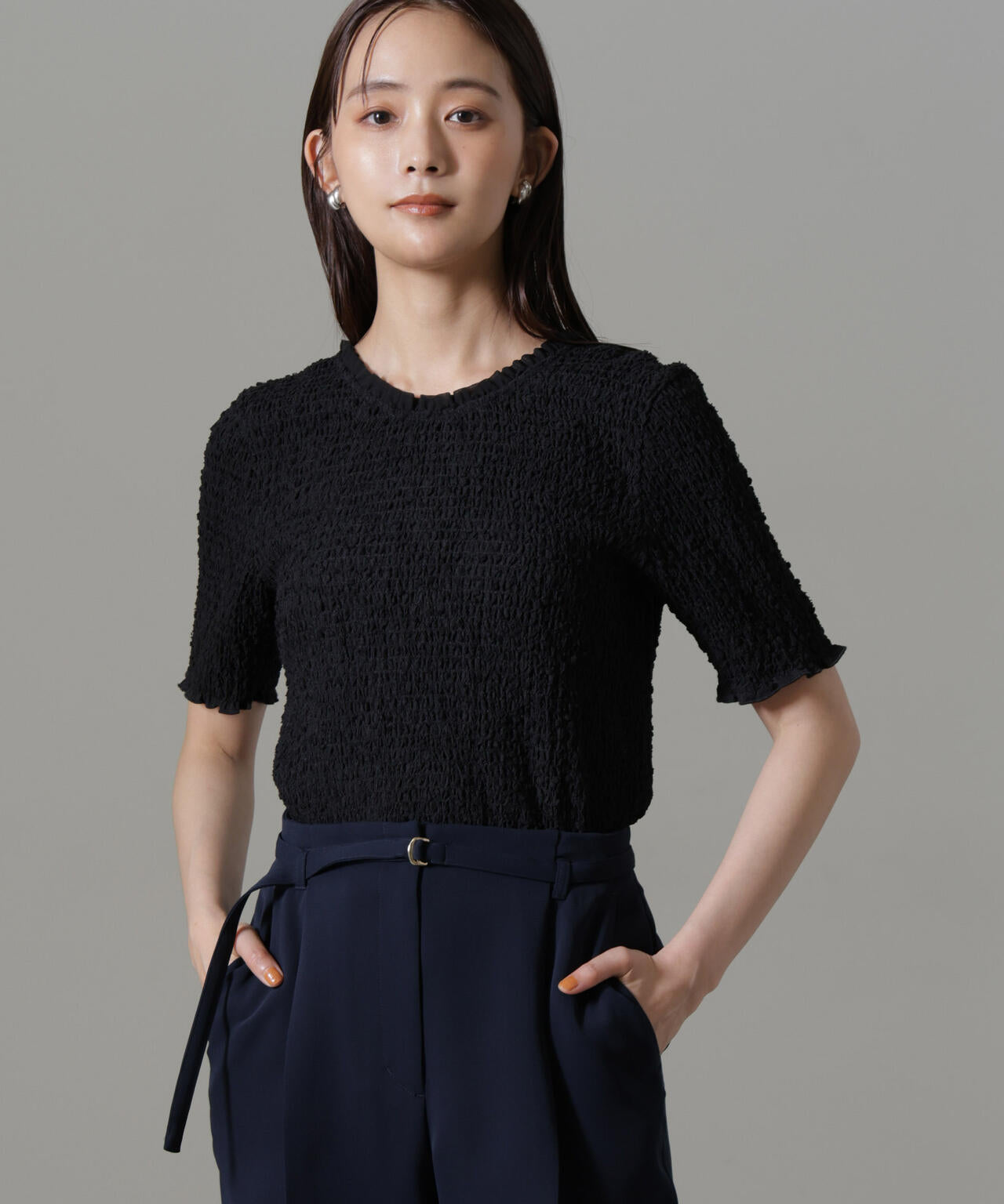 新品♡KP 花柄セットアップとシャーリングカットソーセット 150 ファンシー シャーリング バック オープン トップス