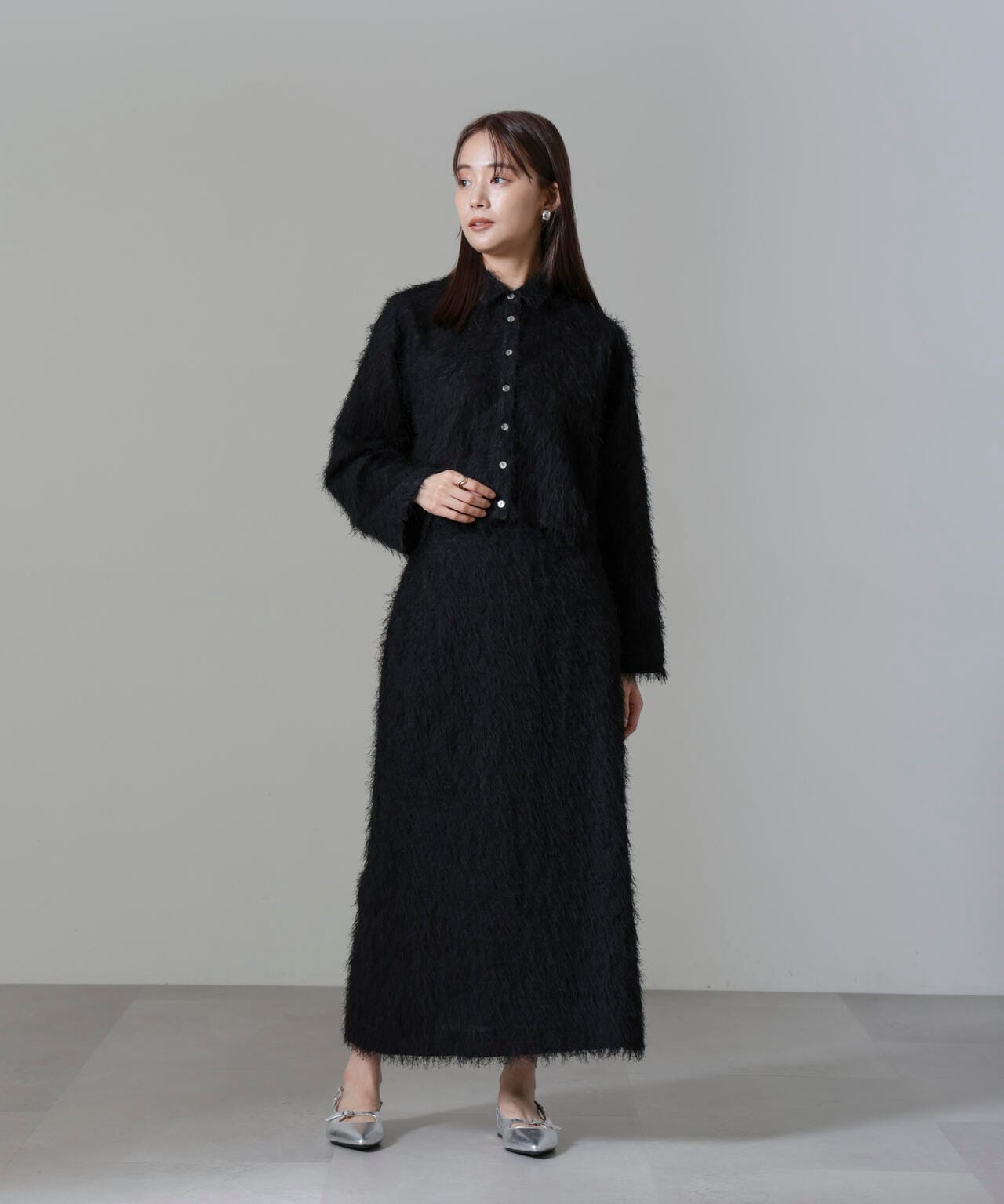 BEAUTY&YOUTH ジャガードフリンジIラインスカート BEAUTY&YOUTH UNITED ARROWS（ビューティーアンドユース