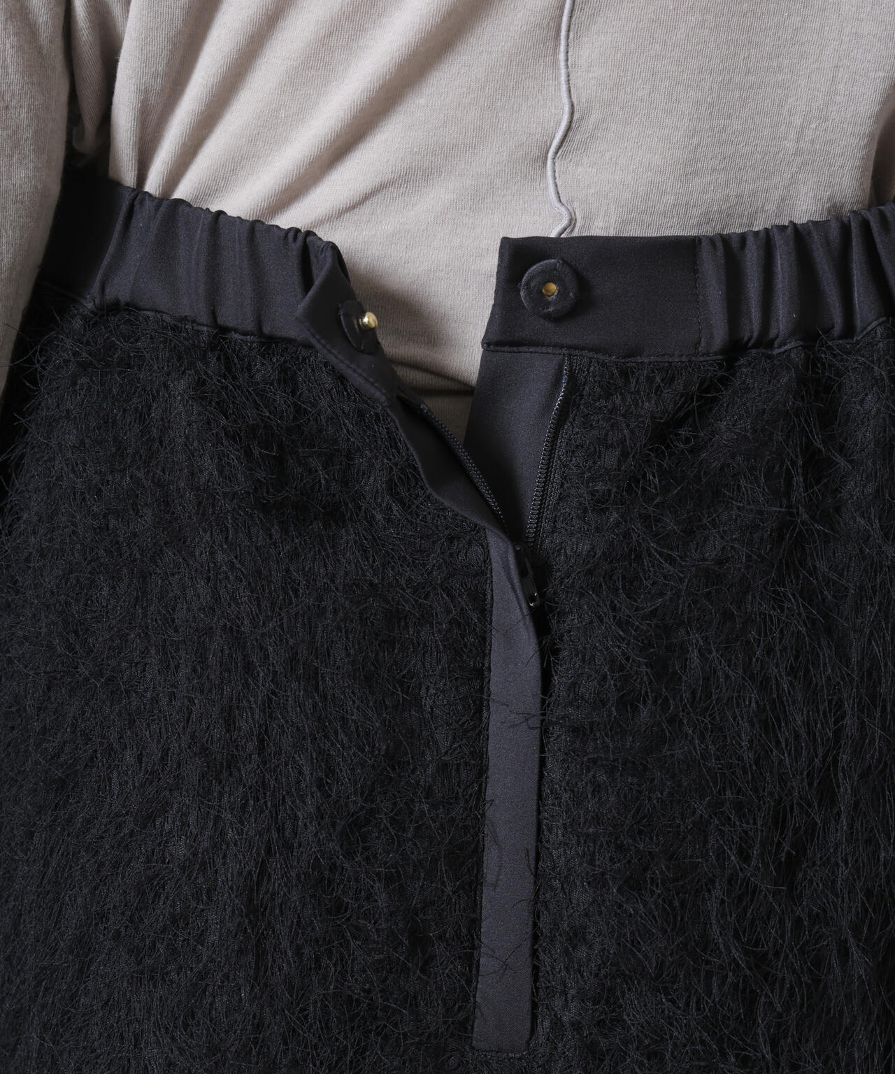 フリンジ ジャガード Iライン スカート ( セットアップ 可)