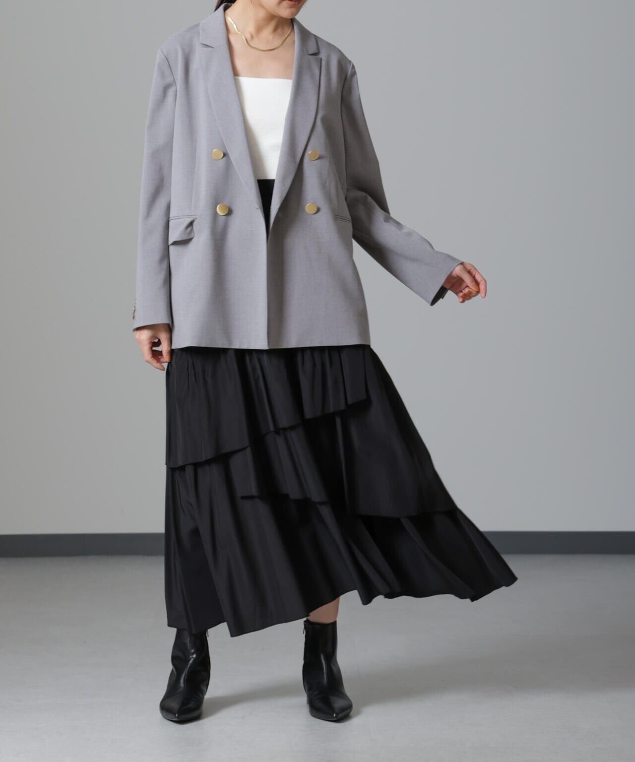 オーバーラップティアードスカート 6694230320