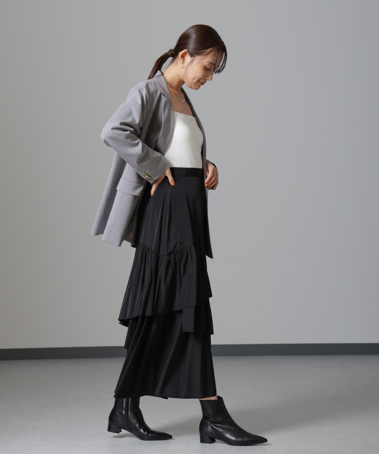 ナノユニバース（NANO universe）/オーバーラップティアードスカート オーバー ラップ ティアード スカート