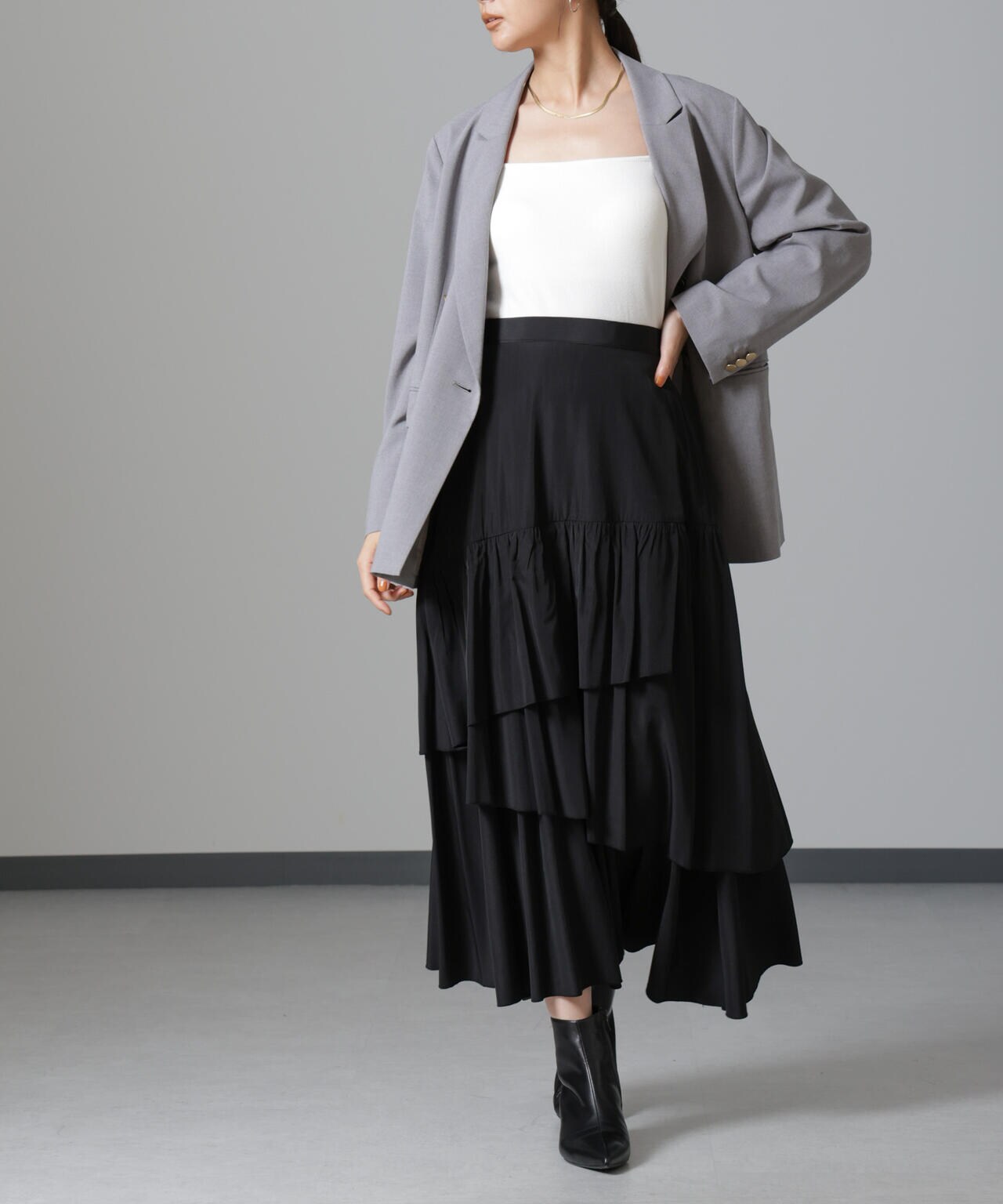 オーバーラップティアードスカート 6694230320