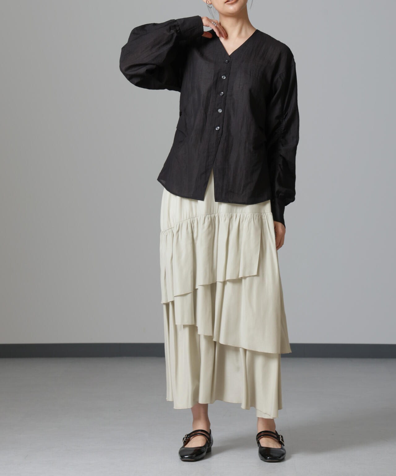 オーバーラップティアードスカート 6694230320