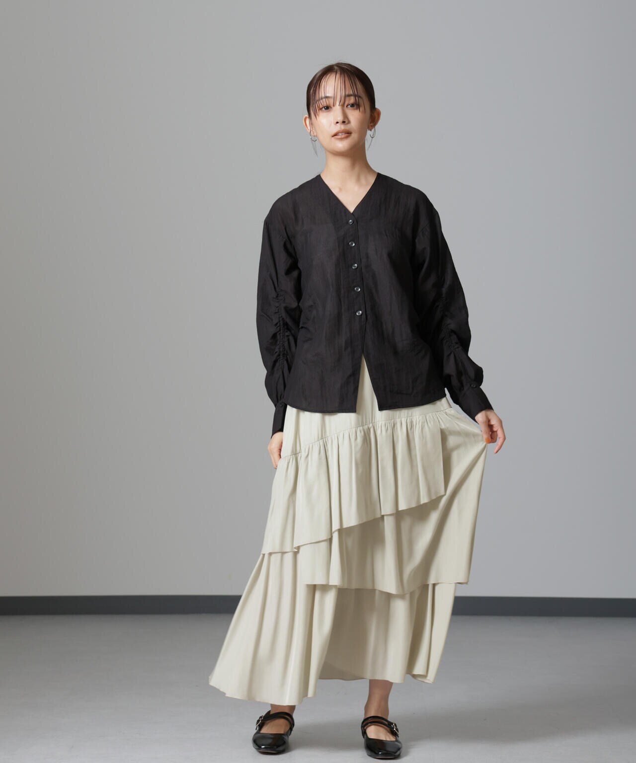 オーバーラップティアードスカート 6694230320