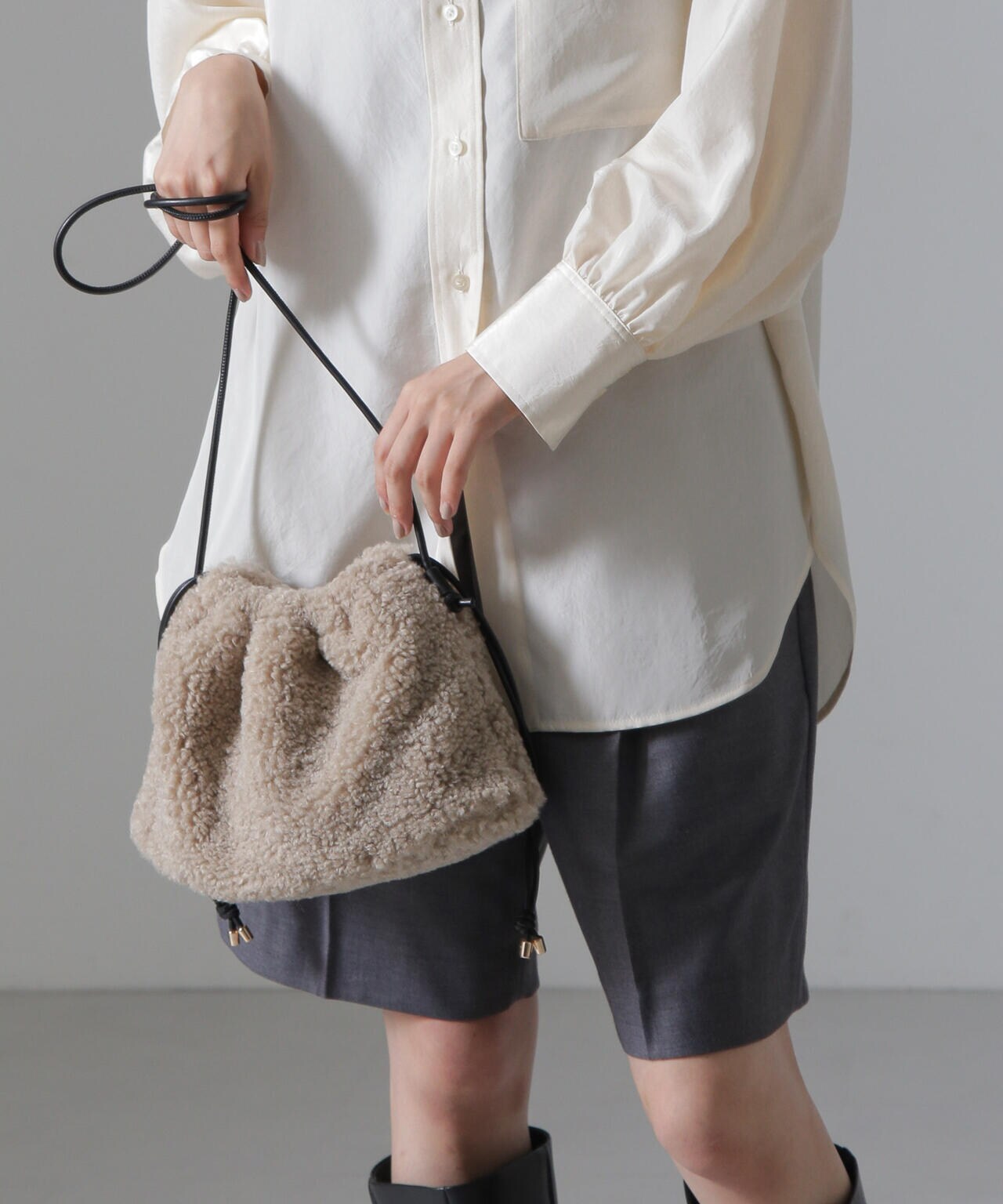 フェイクファー巾着バッグ 6694232303