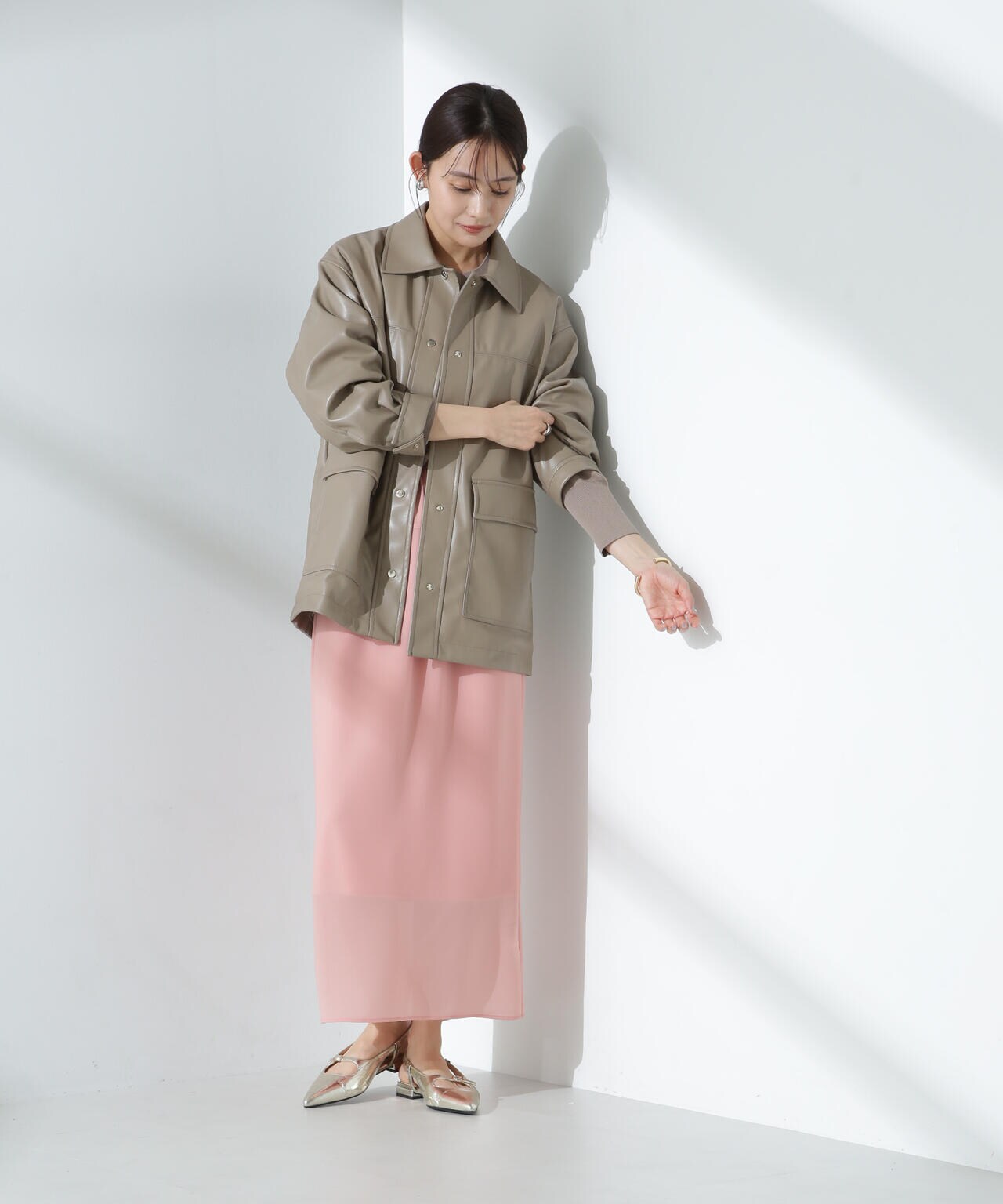 ブラウン フェイクレザーシャツジャケット フェイクレザーシャツジャケット - ブラック | ZARA Japan / 日本