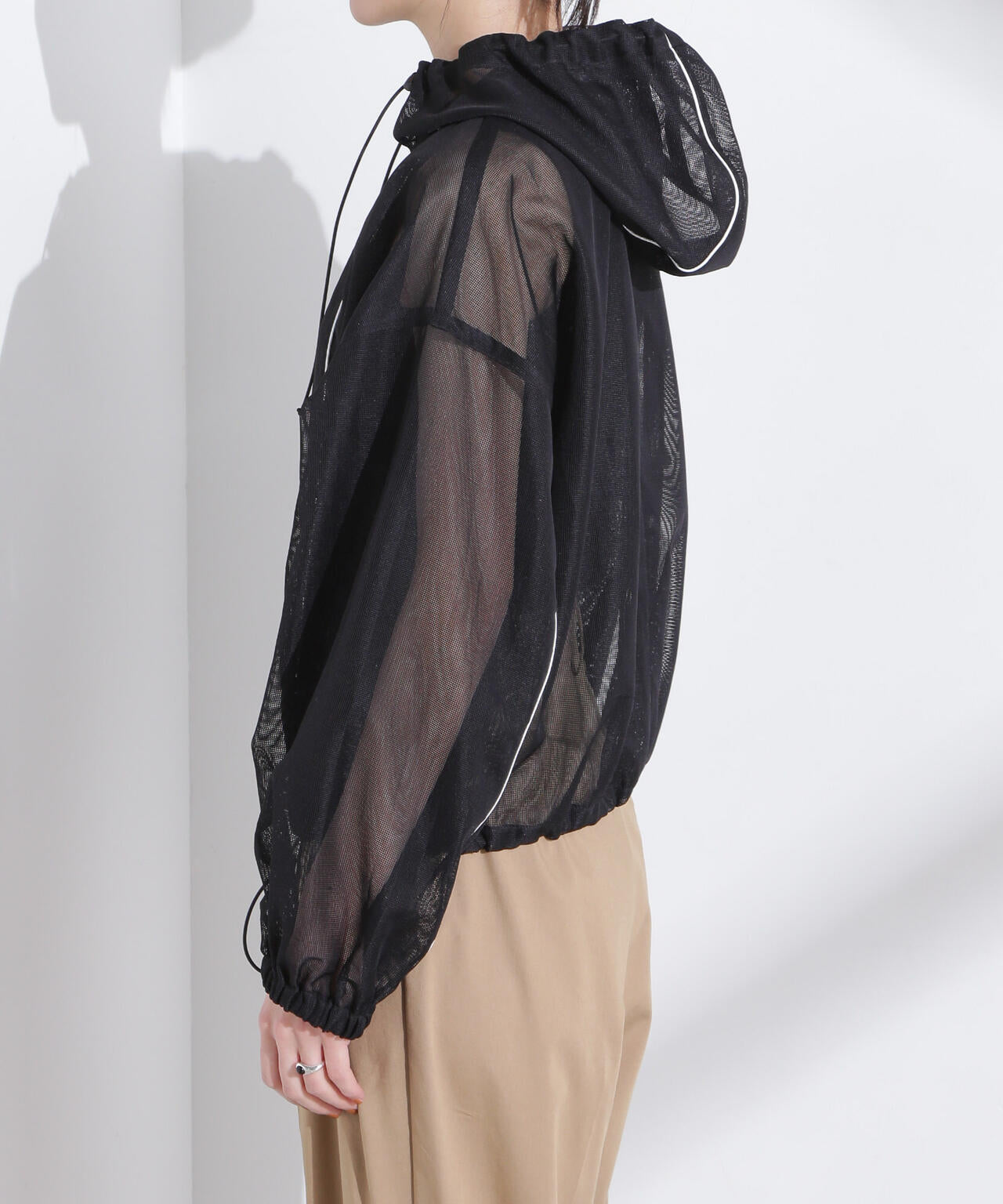 配色パイピングメッシュブルゾン 6695112305