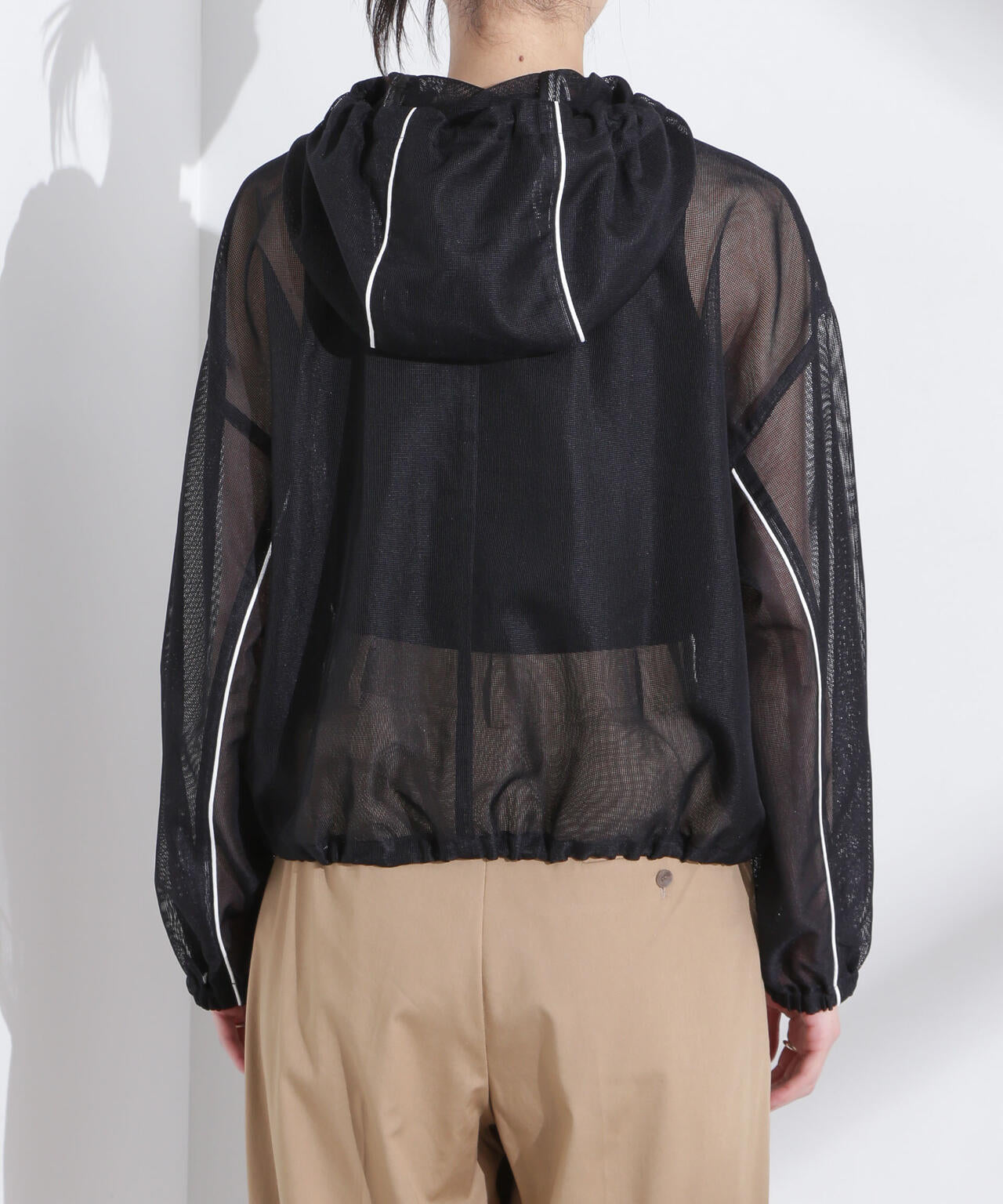 配色パイピングメッシュブルゾン 6695112305