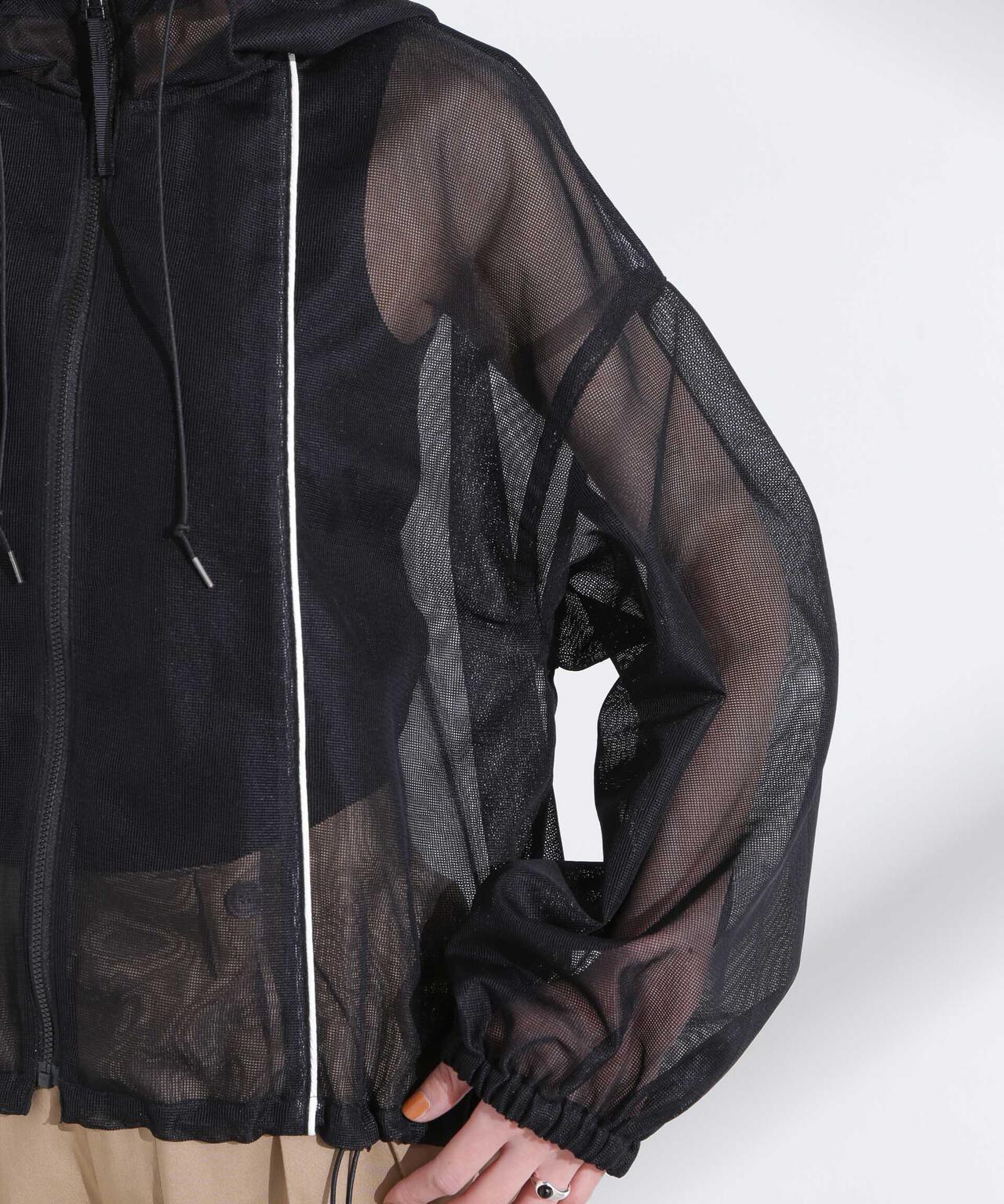 配色パイピングメッシュブルゾン 6695112305