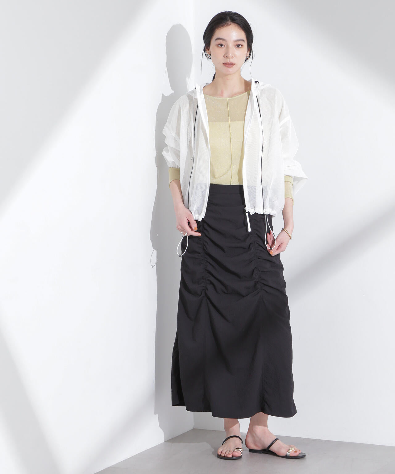 配色パイピングメッシュブルゾン 6695112305