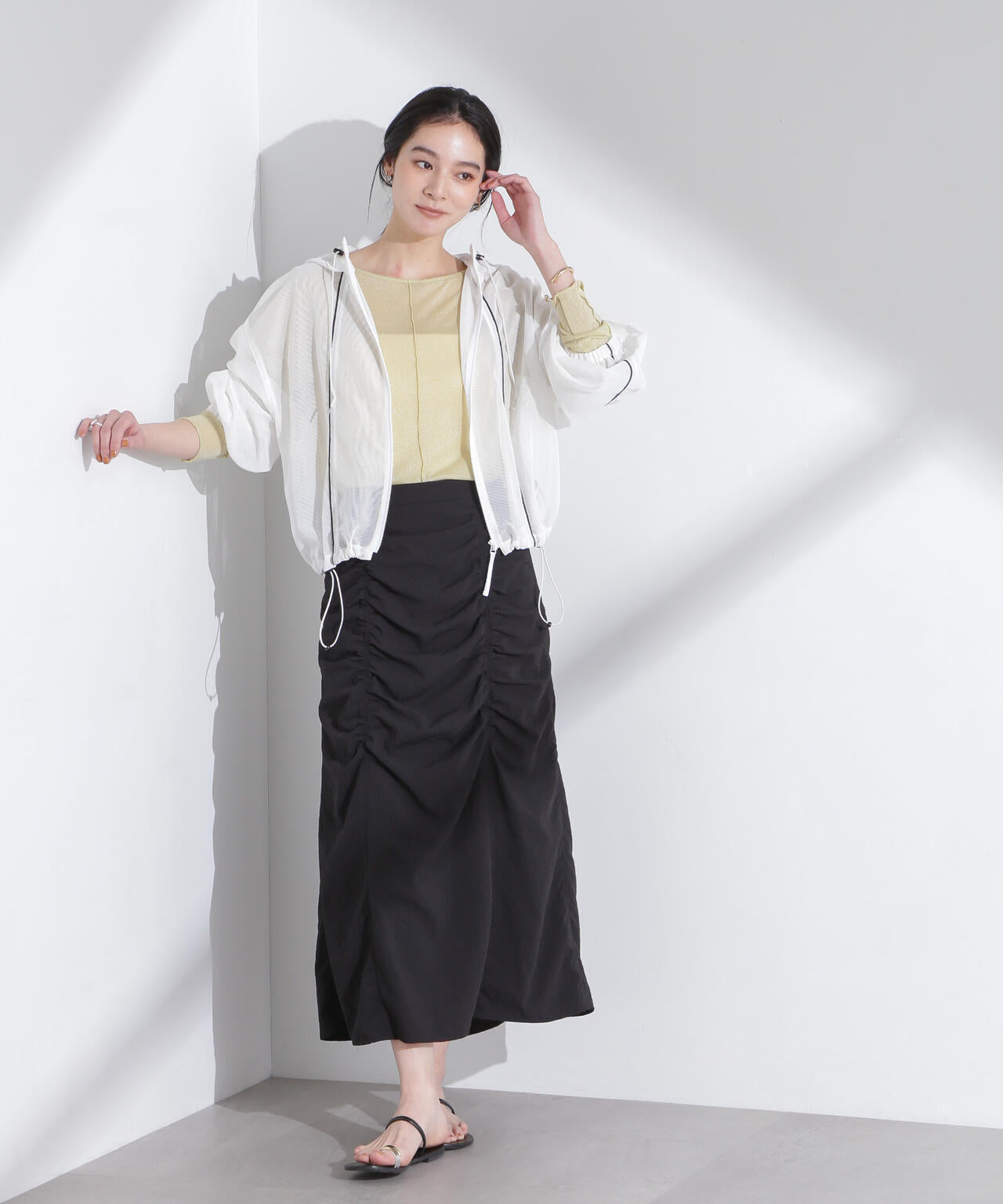 配色パイピングメッシュブルゾン 6695112305