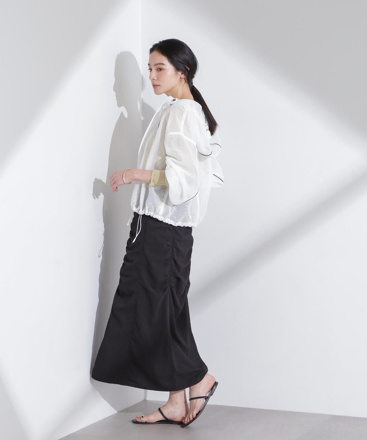 配色パイピングメッシュブルゾン 6695112305