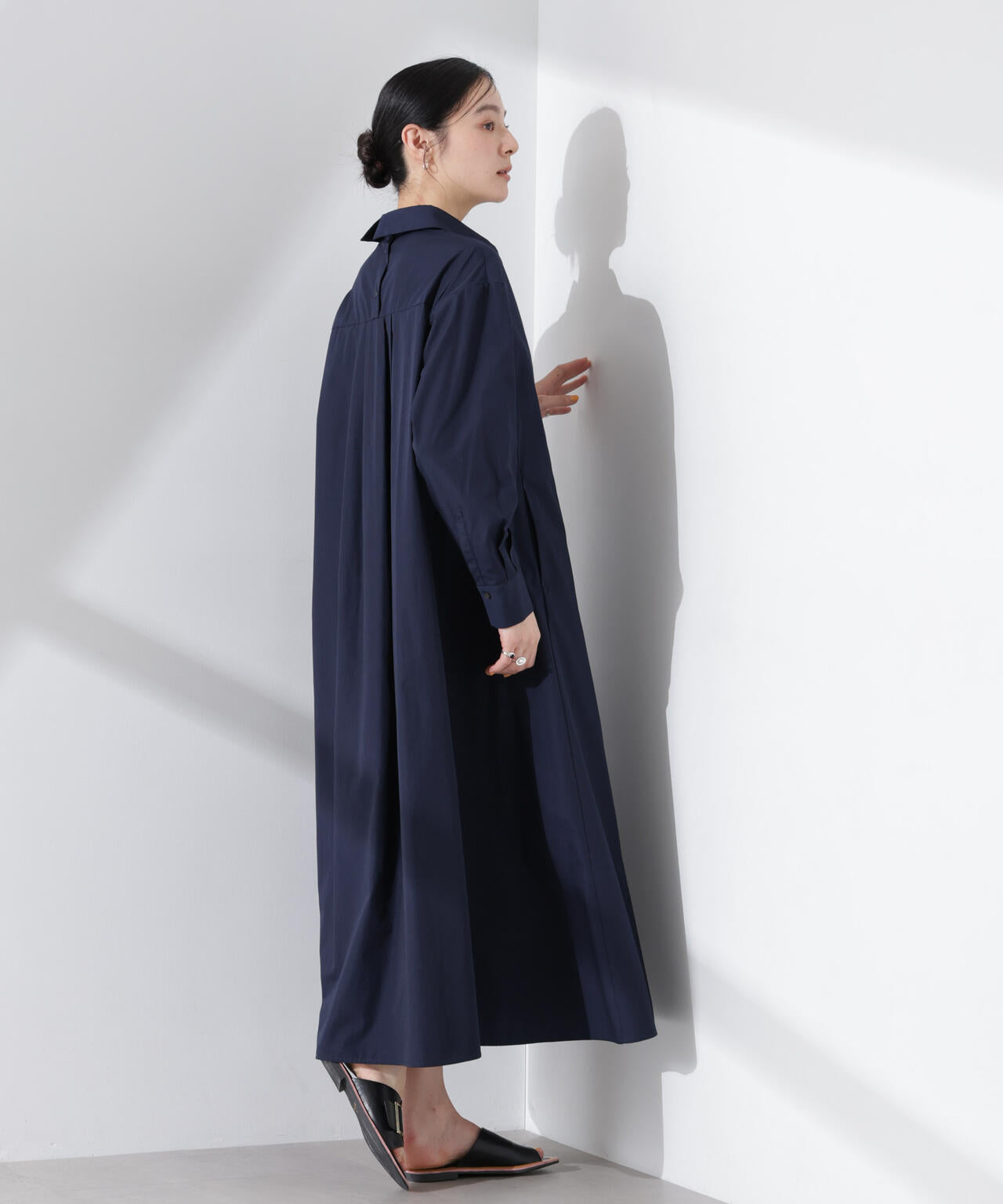 ニュアンスカラー フレアシャツ ワンピース