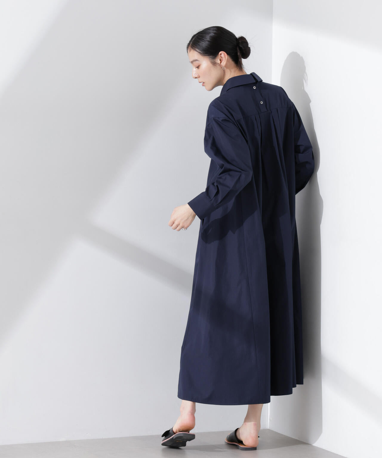 ニュアンスカラー フレアシャツ ワンピース