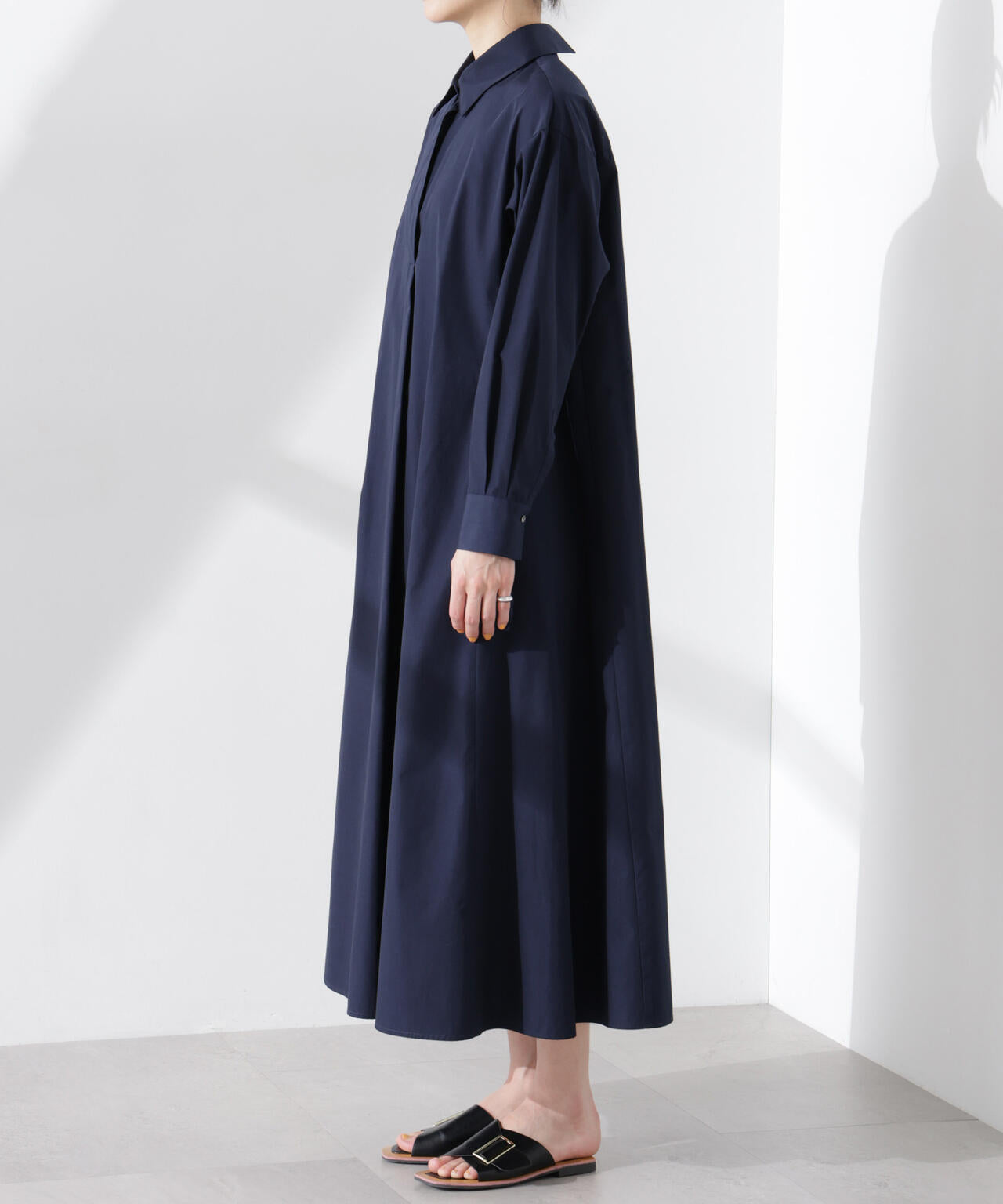 ニュアンスカラー フレアシャツ ワンピース