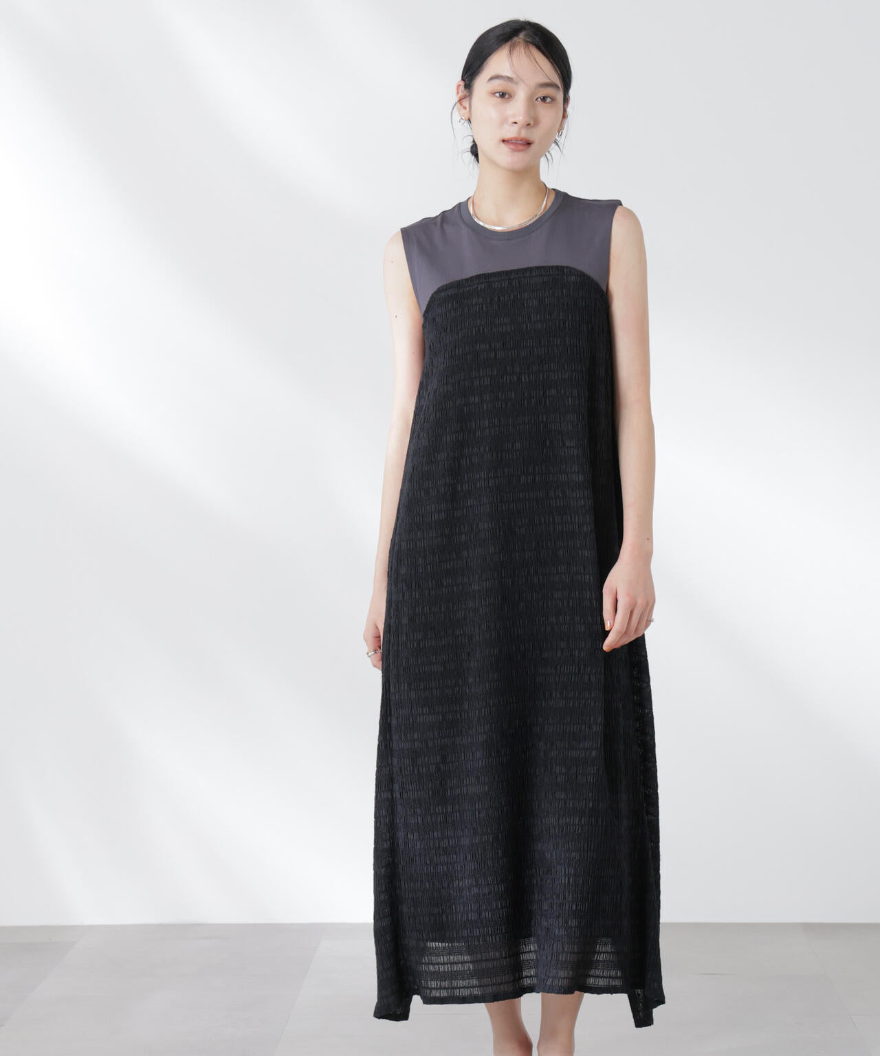 シャーリングベアドッキングカットワンピース 6695119324