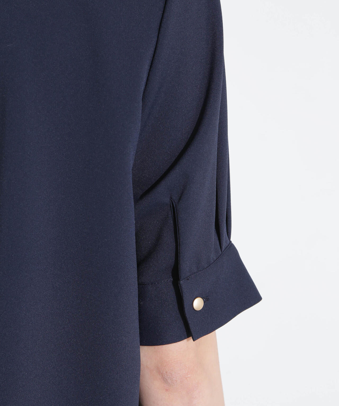 スタンドバイカラータックブラウス 半袖 6695121306