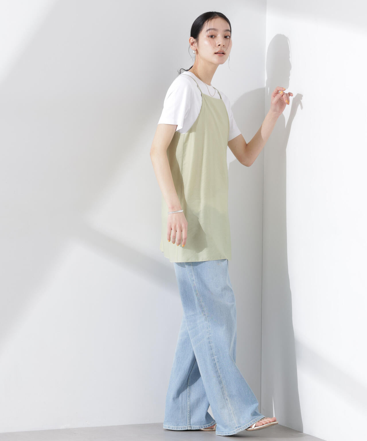 ドラミclap Camo_ClapTee＆Sticker Tee2点セット ダブルストラップ ミディキャミ（ セットアップ 可）