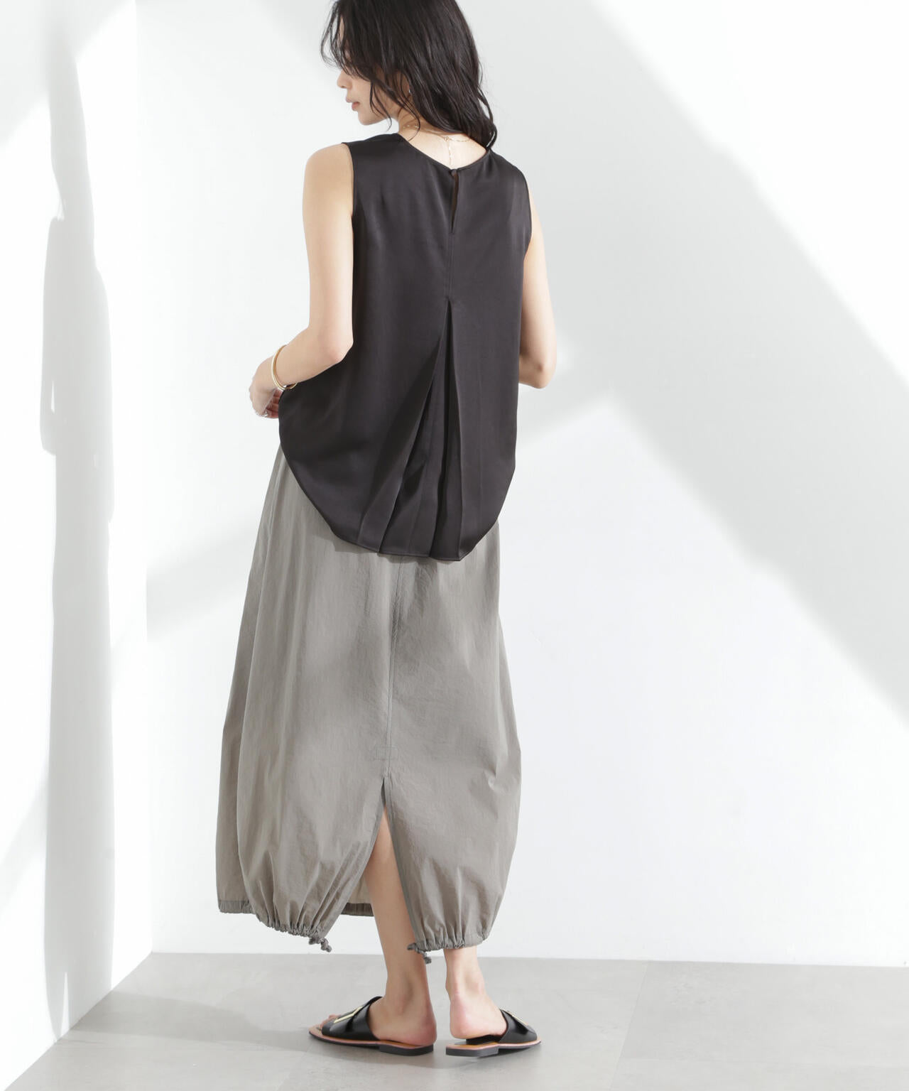 ダブルサテンノースリーブトップス 6695121312