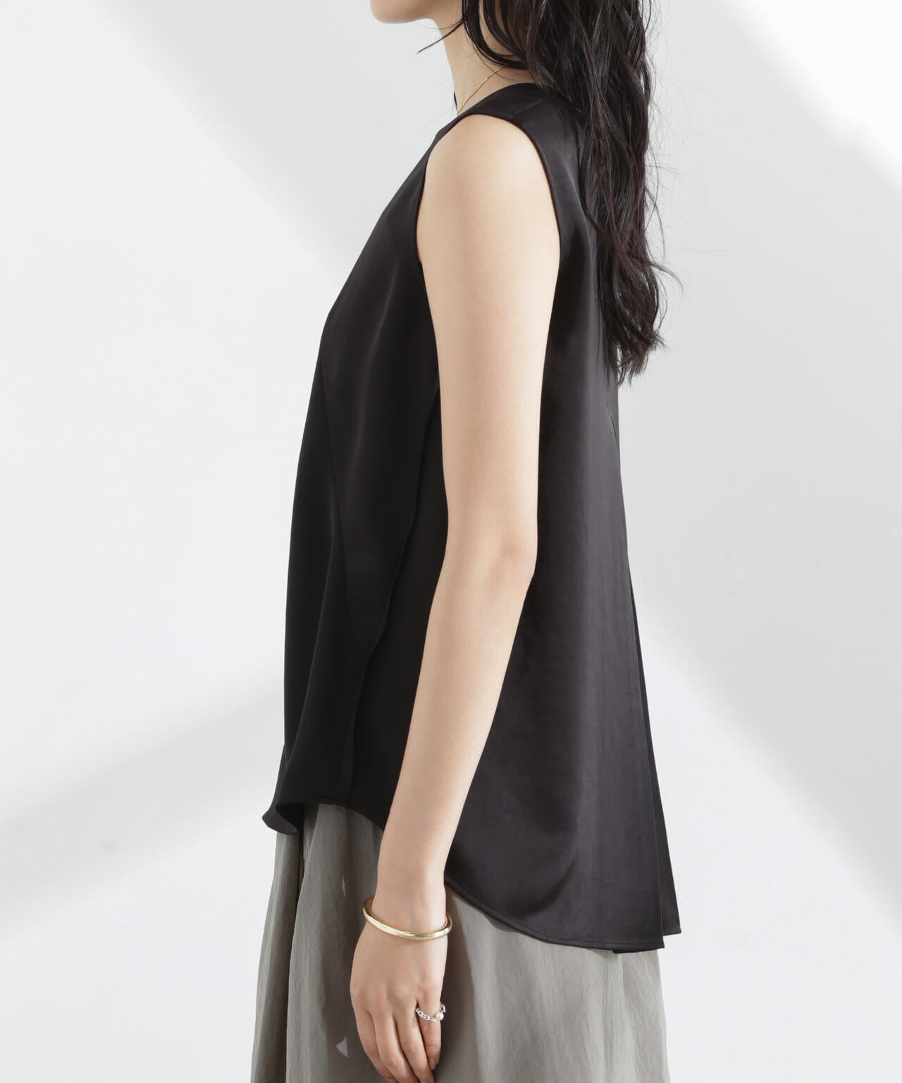 ダブルサテンノースリーブトップス 6695121312