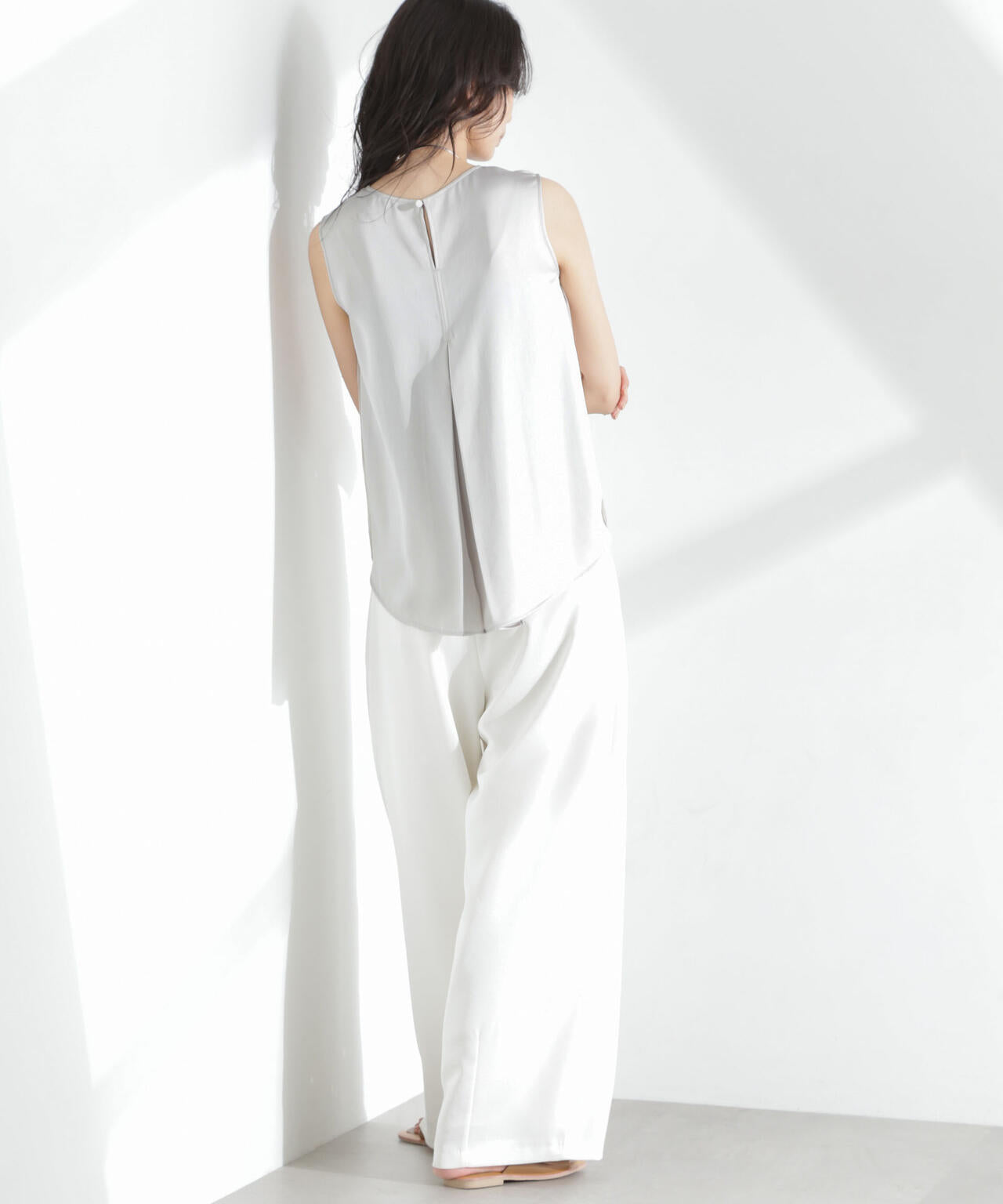 ダブルサテンノースリーブトップス 6695121312