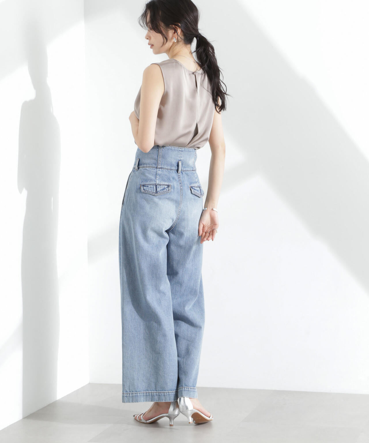 ダブルサテンノースリーブトップス 6695121312