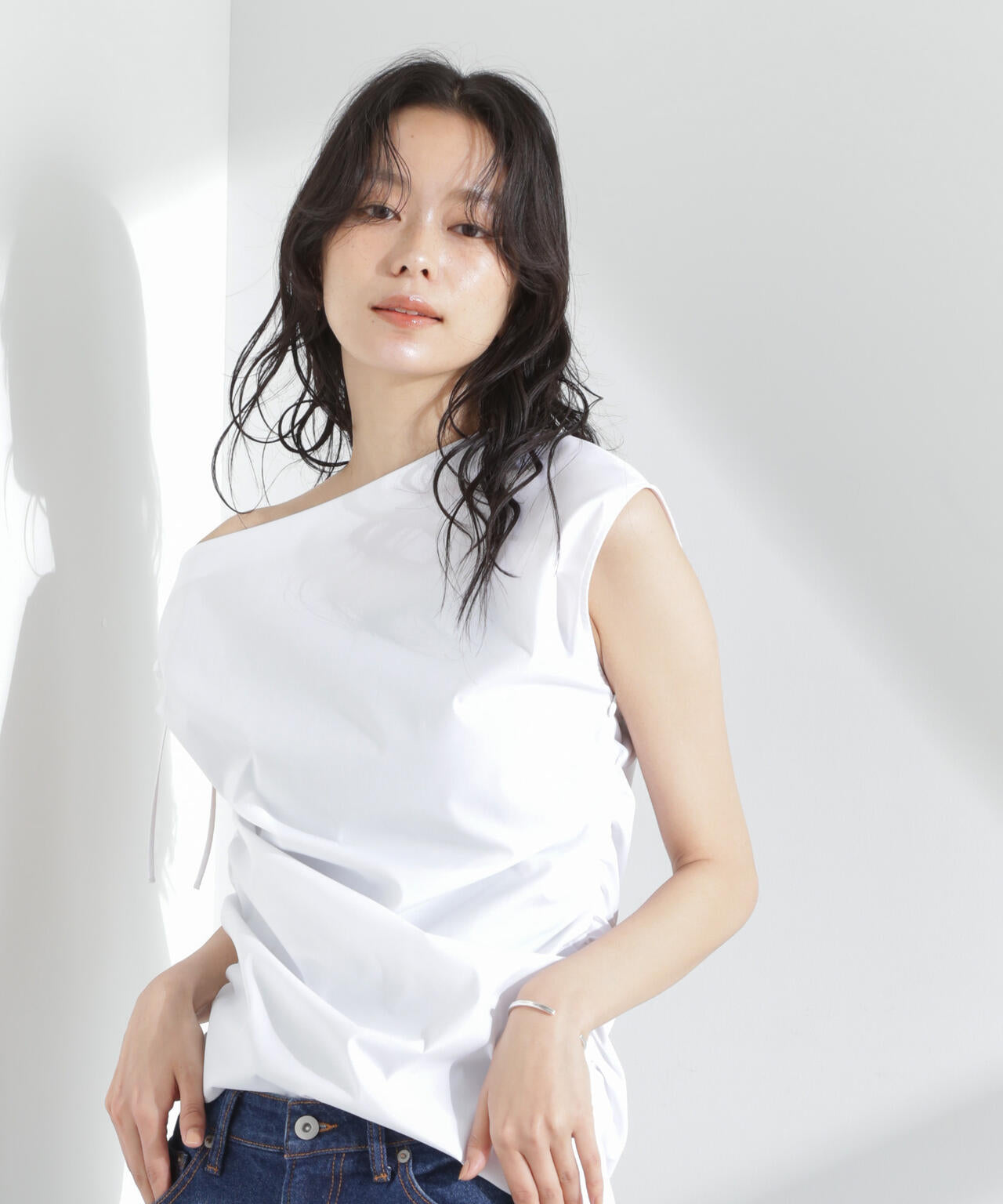MIESROHE｜アシンメトリーギャザーTOPS | Rakuten Fashion(楽天