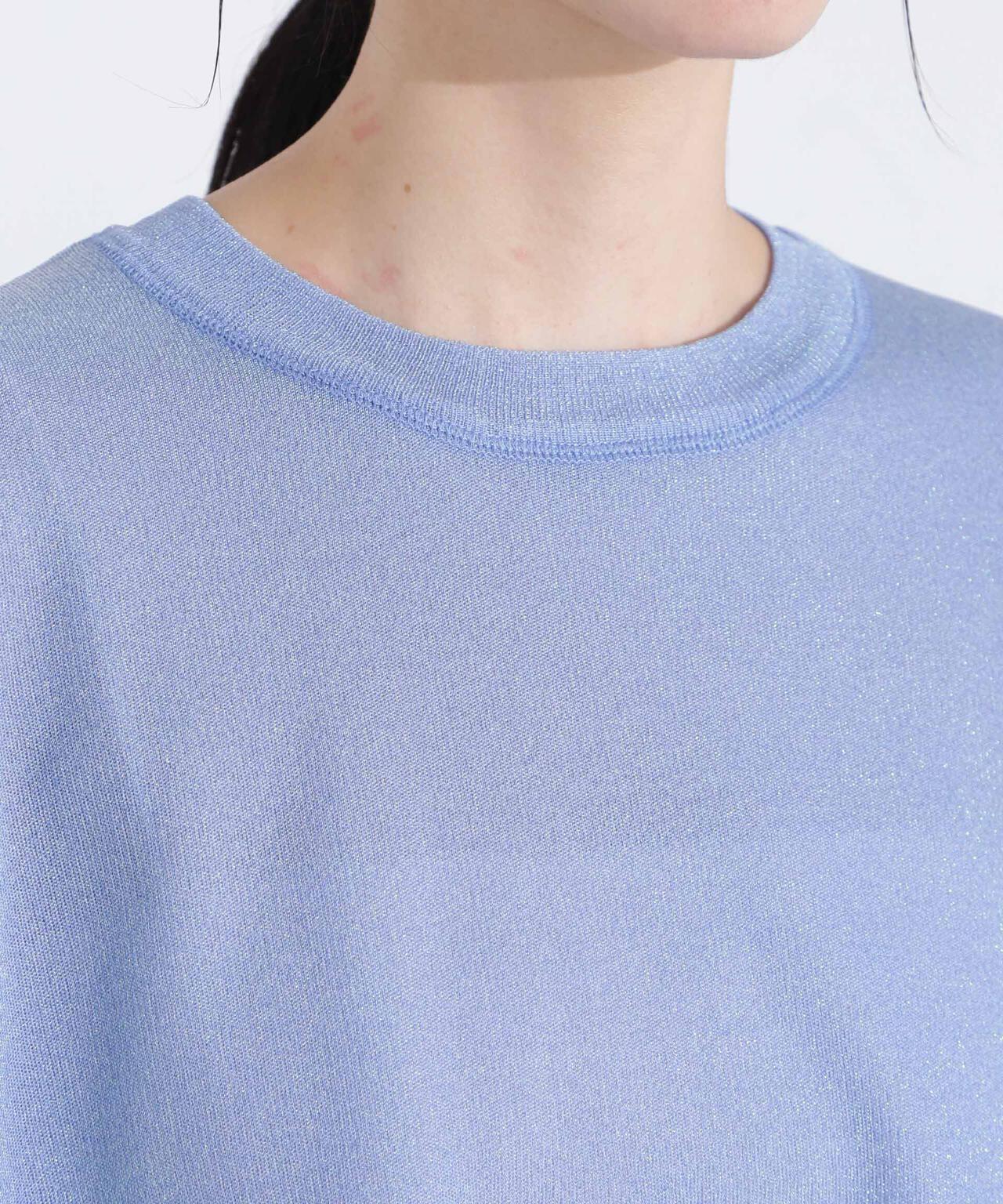 オーロララメシアースムースニットTシャツ オーロラ ラメ シアー スムース ニット Tシャツ