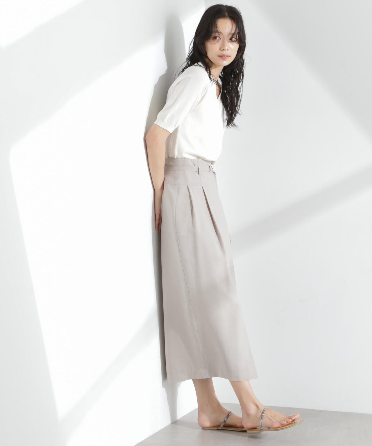 TEKNICO GIZAコットンVネックコンパクトニット 6695122313