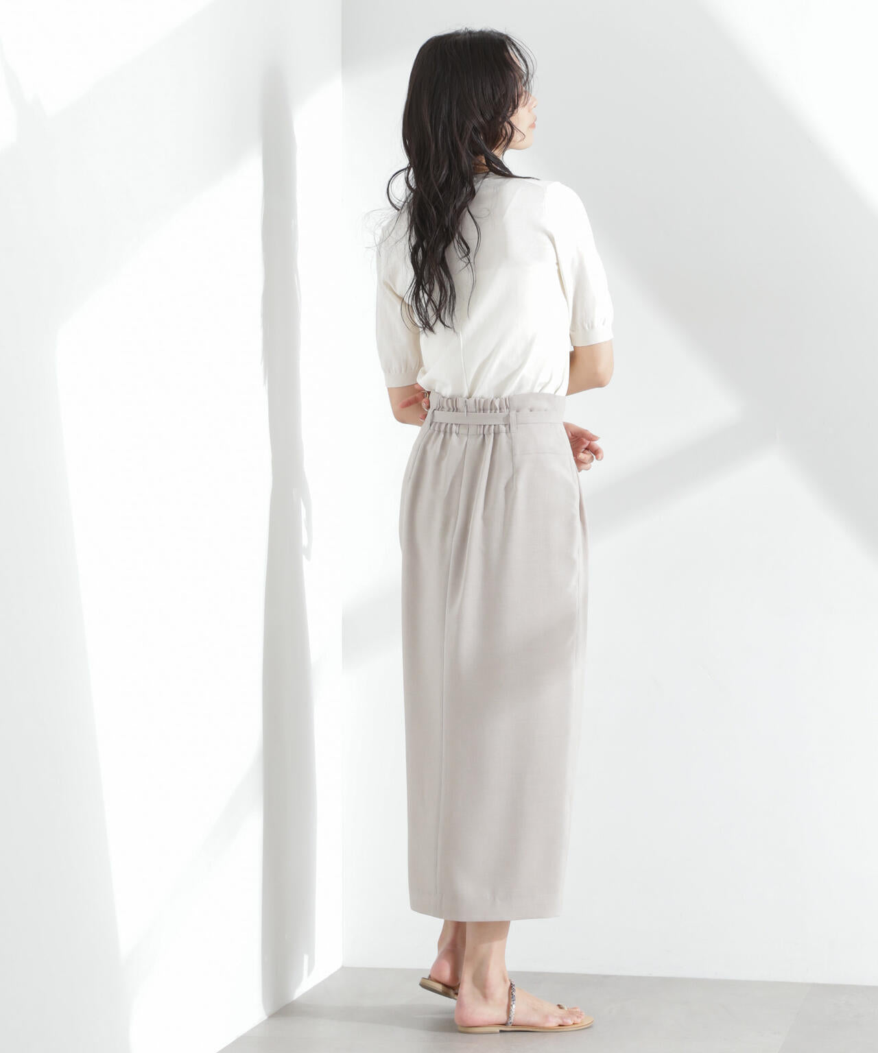 TEKNICO GIZAコットンVネックコンパクトニット 6695122313