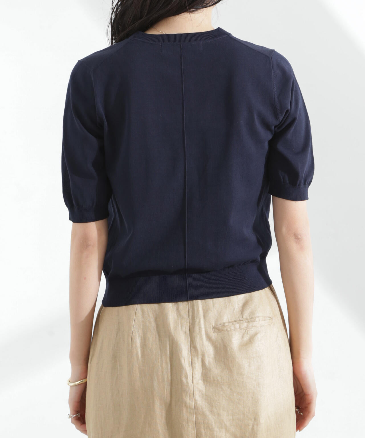 TEKNICO GIZAコットンVネックコンパクトニット 6695122313