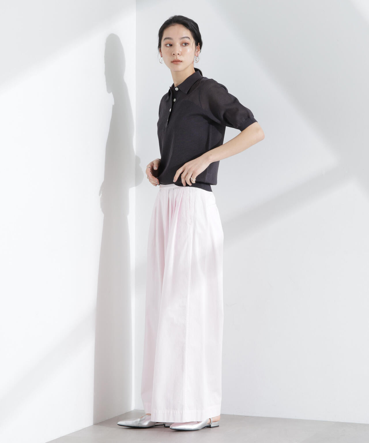 シアーミラノリブニットポロ 6695122316