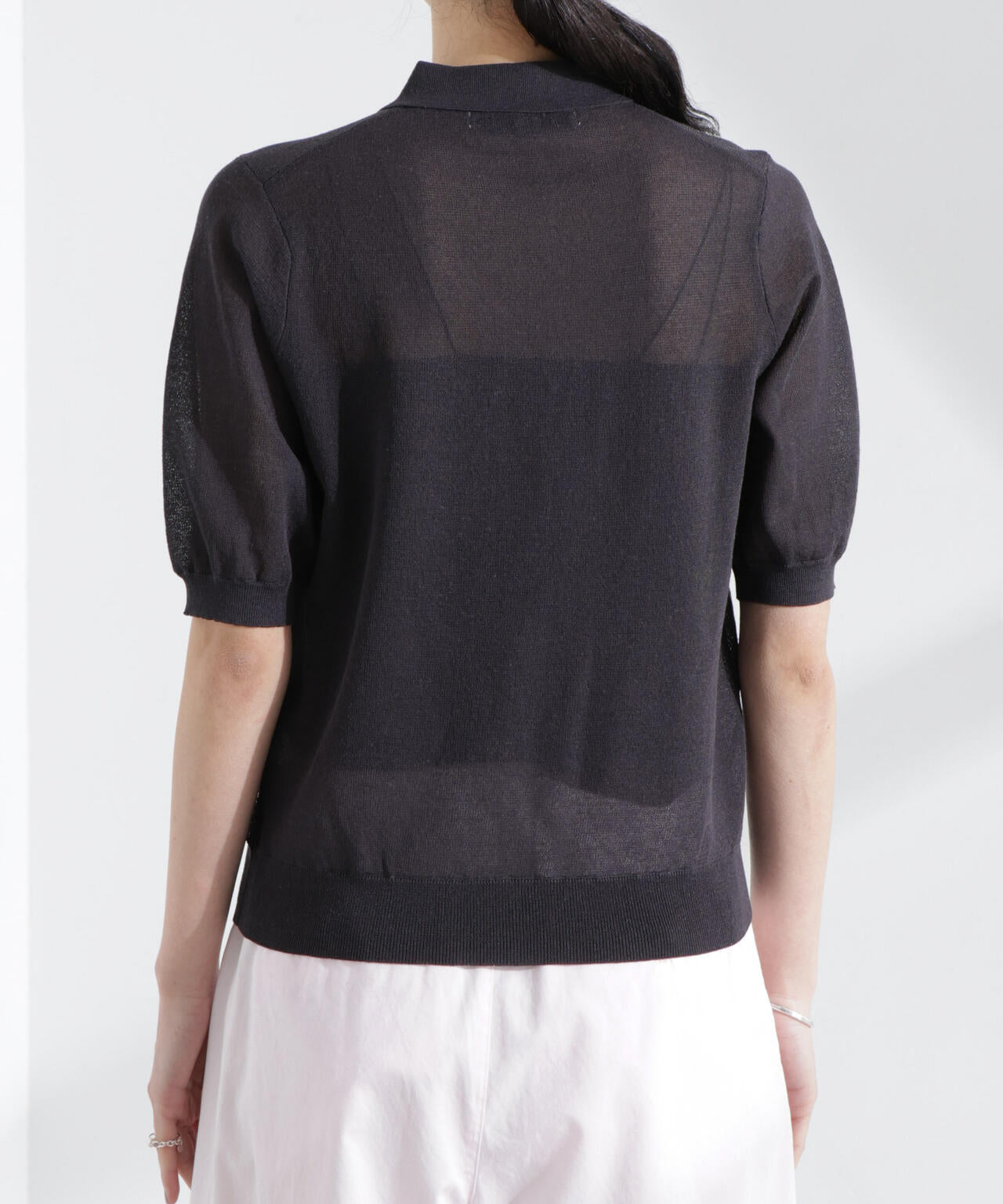 シアーミラノリブニットポロ 6695122316