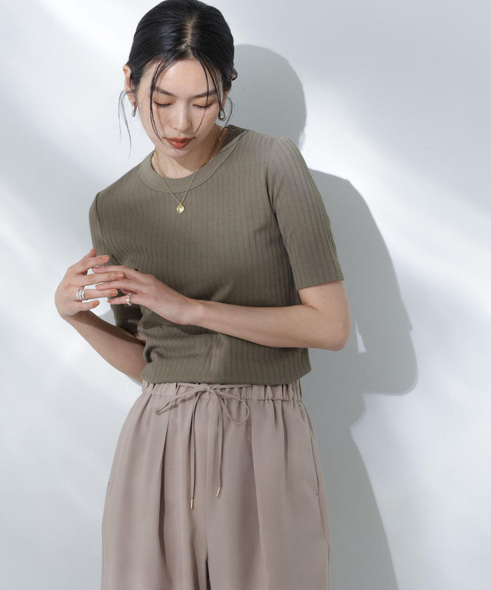 Anti Soaked(R) 汗染み防止クルーネックリブTシャツ