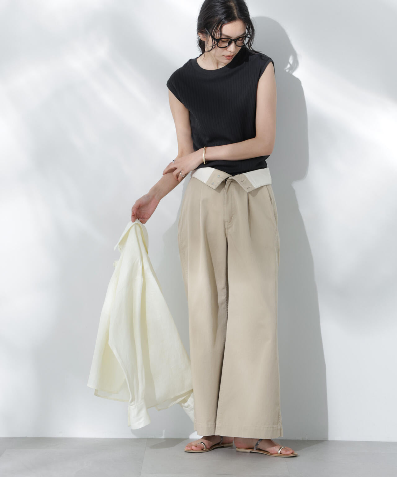 Anti Soaked(R) 汗染み防止リブノースリーブTシャツ（セットアップ可） 6695124305