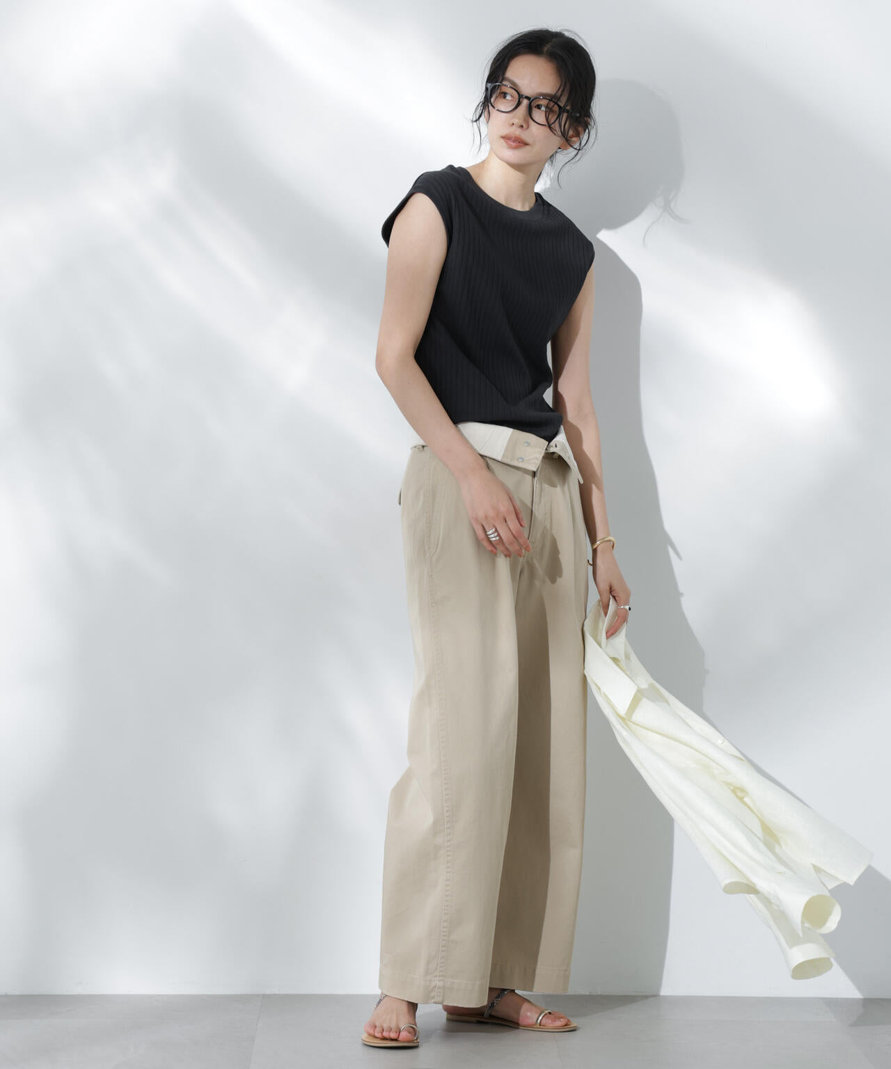 Anti Soaked(R) 汗染み防止リブノースリーブTシャツ（セットアップ可） 6695124305