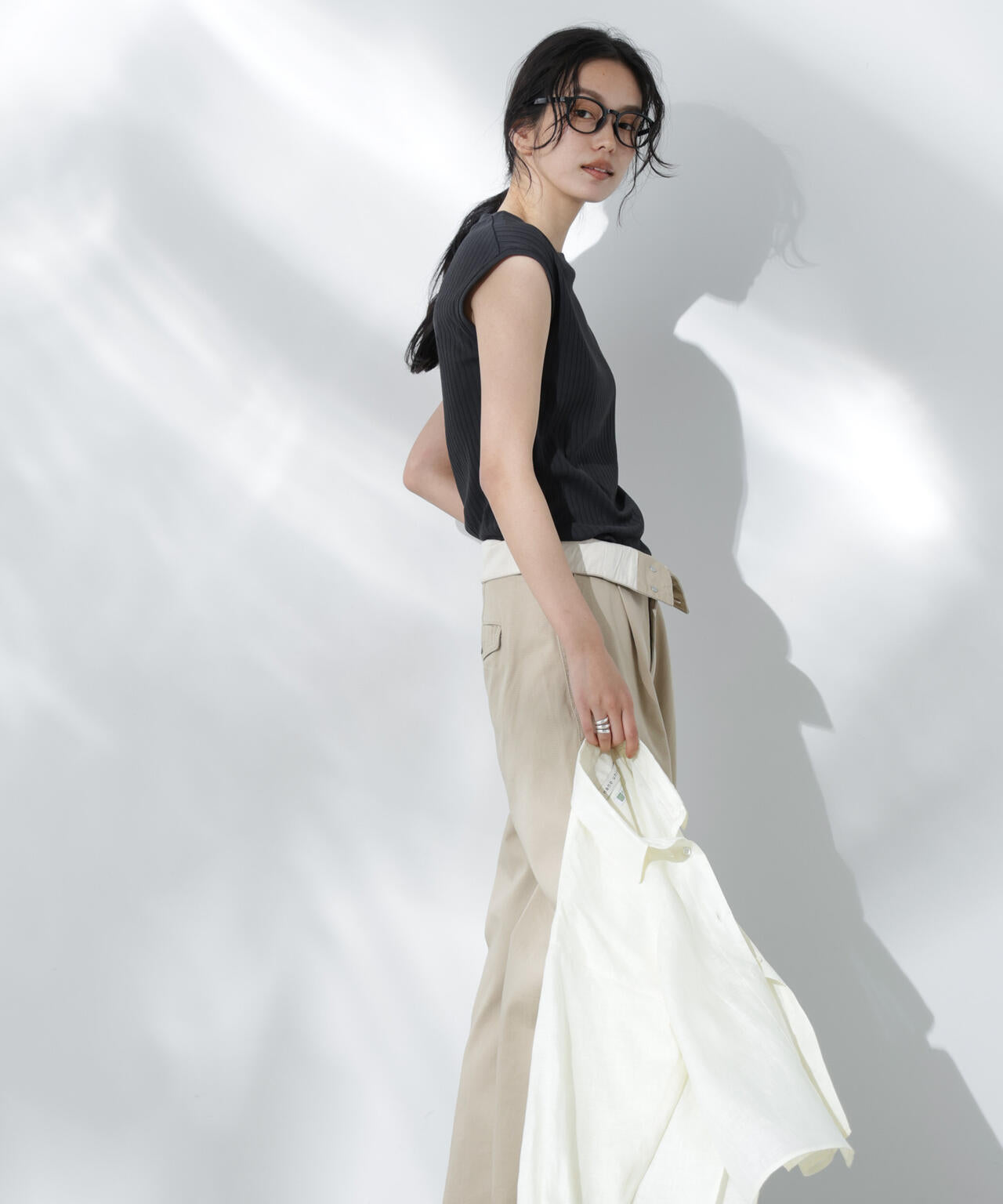 Anti Soaked(R) 汗染み防止リブノースリーブTシャツ（セットアップ可） 6695124305