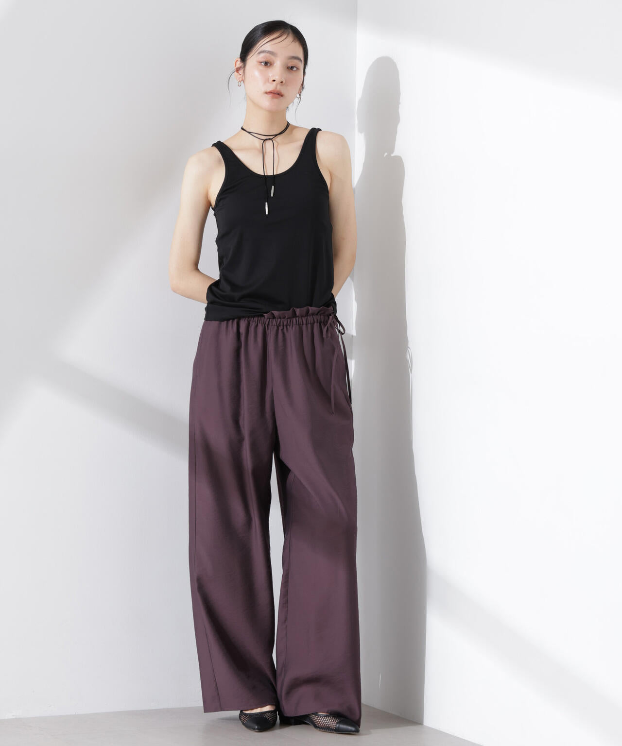 【  Jeans】オープンバックタンクトップ セール】オープンバックニットタンク（タンクトップ）｜HANNE